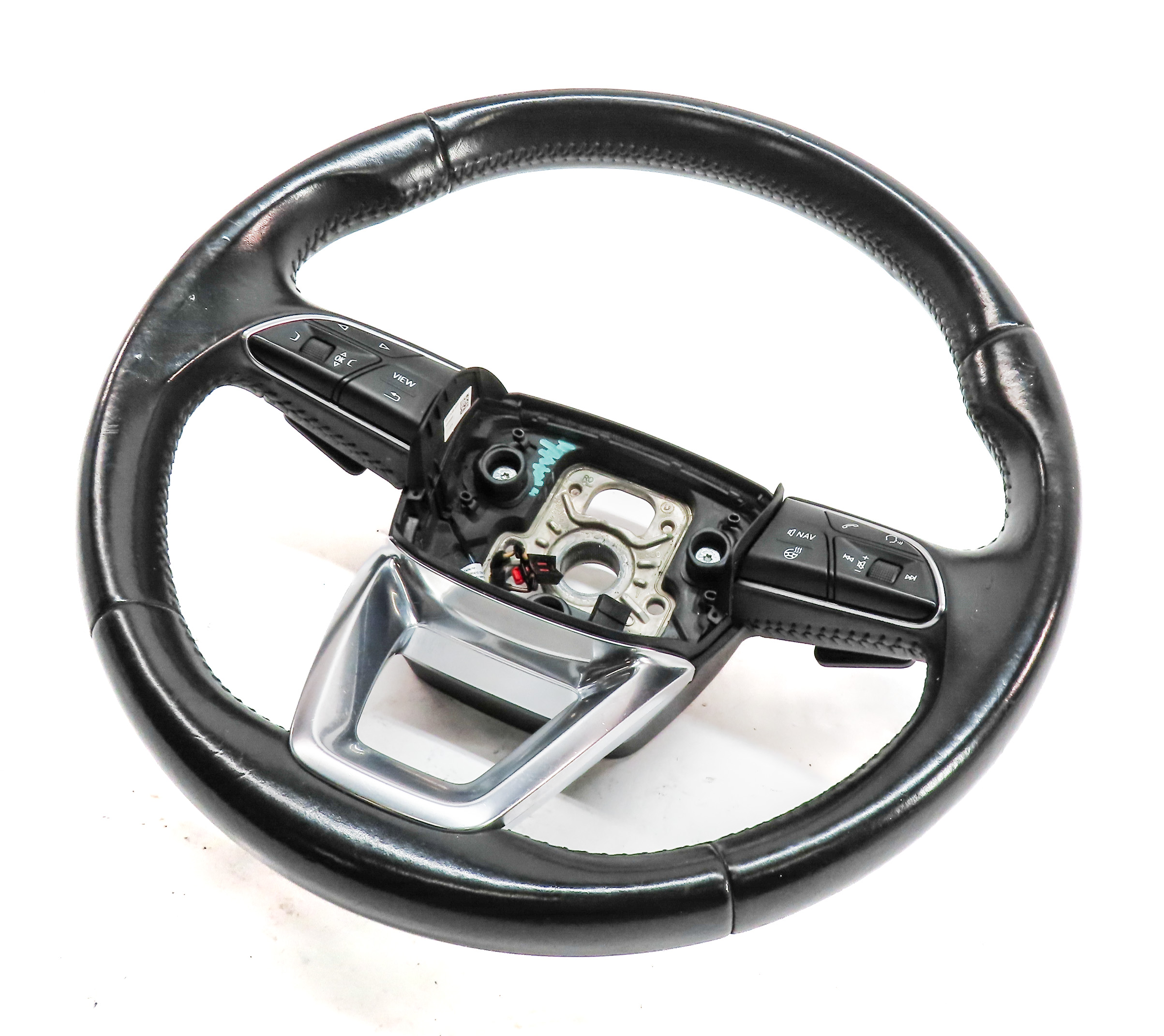 17-19 AUDI Q7 (4M) 3-SPOKE PADDLE SHIFT STEERING WHEEL w/ SWITCHES (Black) — exact item pictured