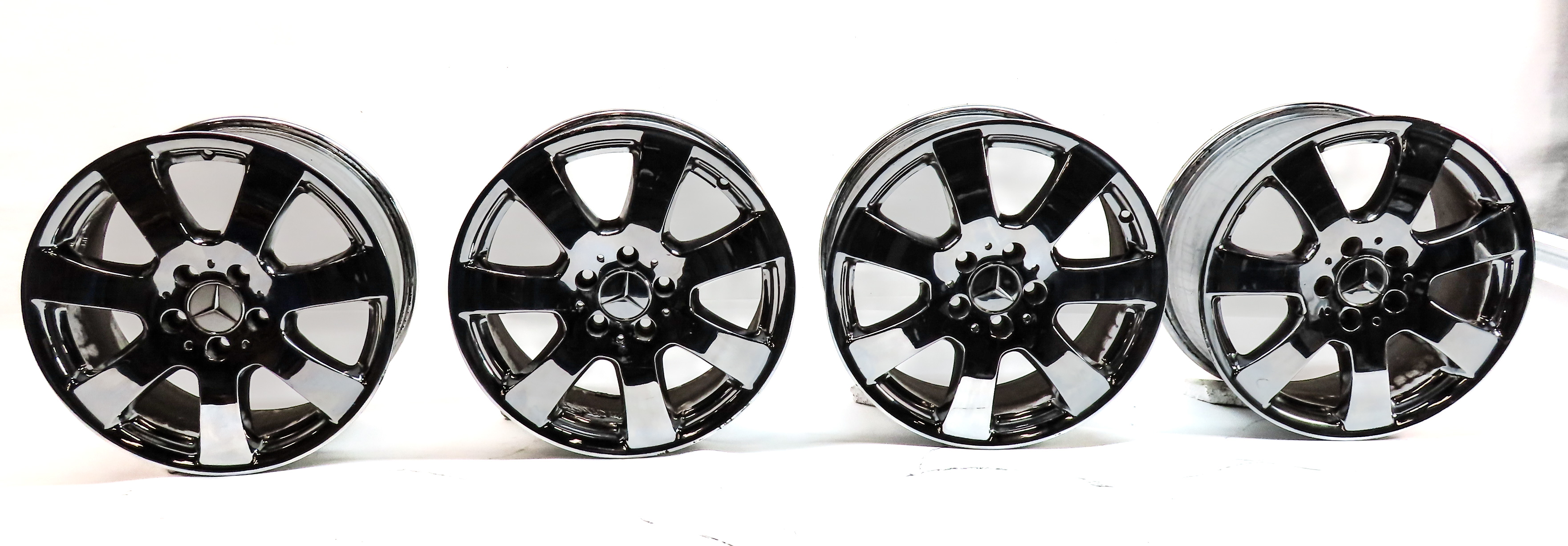 2006-2007 MERCEDES ML320 ML350 R350 W164 17X7.5 7 SPOKE WHEEL RIM SET/4 (CHROME) — exact item pictured