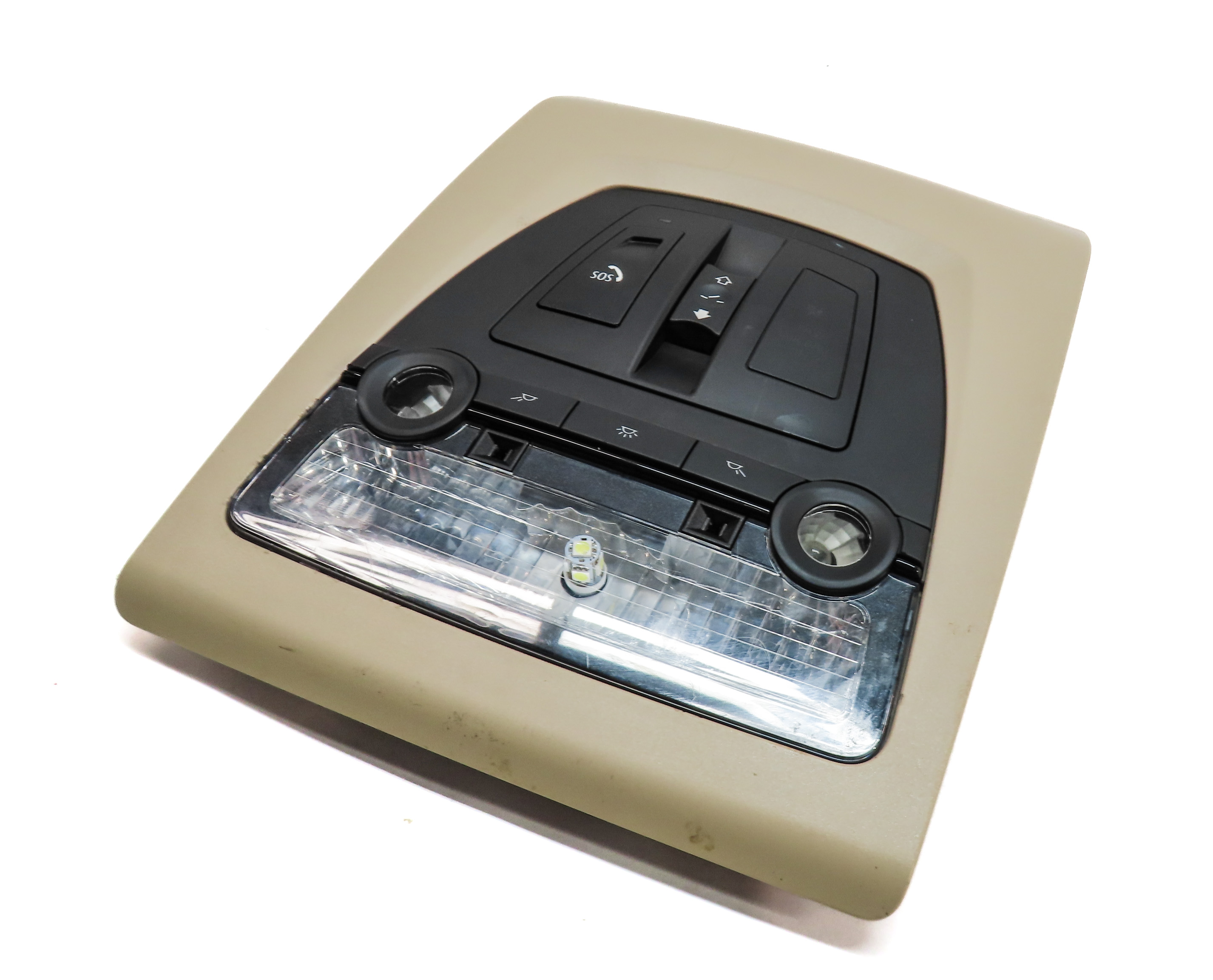11 BMW 535I (F10) FRONT INTERIOR DOME MAP READING LIGHT w/SUNROOF SWITCH (Beige) — exact item pictured