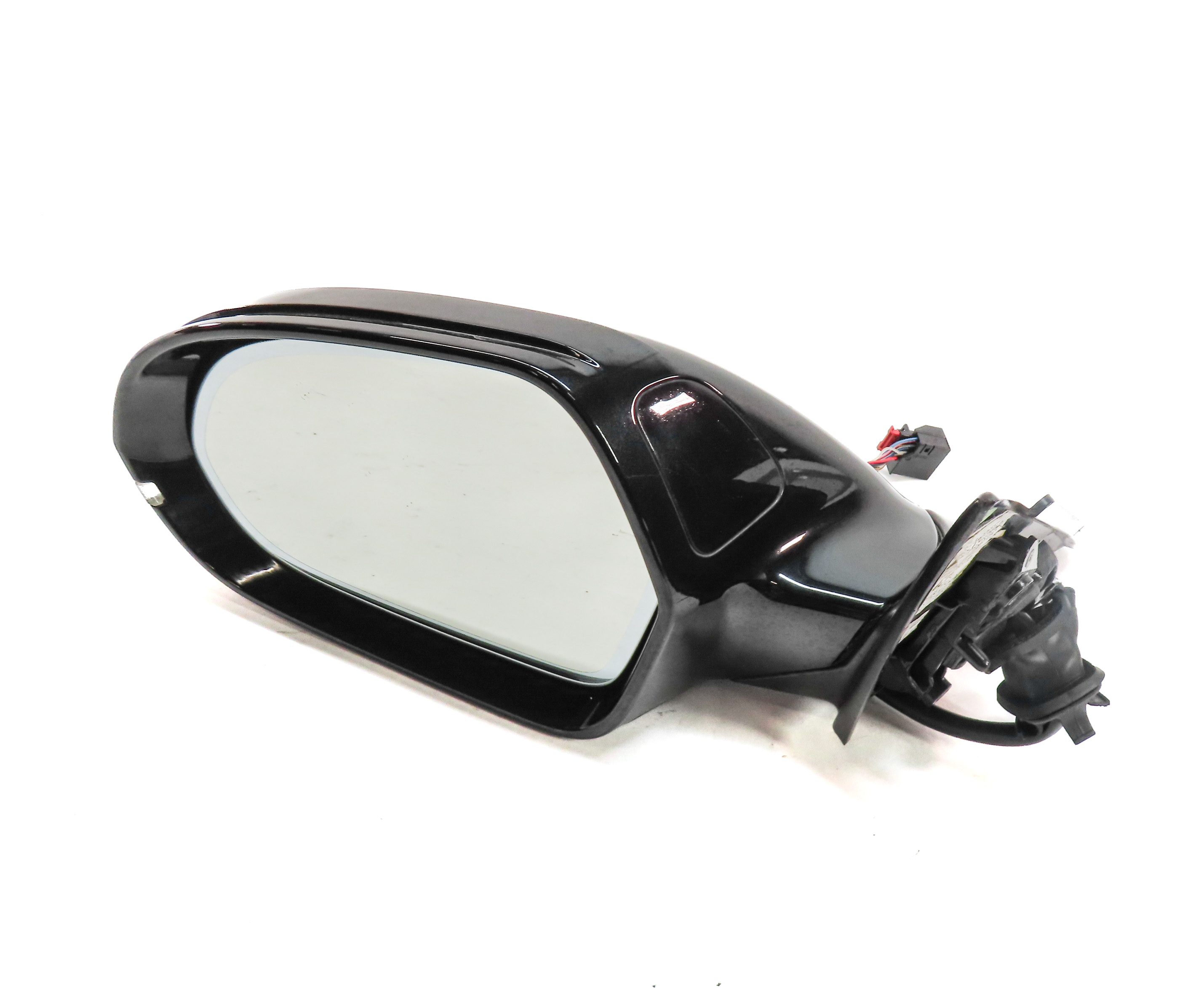 12-13 AUDI A6 (C7) LEFT P-FOLD HEAT MEMORY BLIND SPOT DOOR MIRROR (Black) — exact item pictured