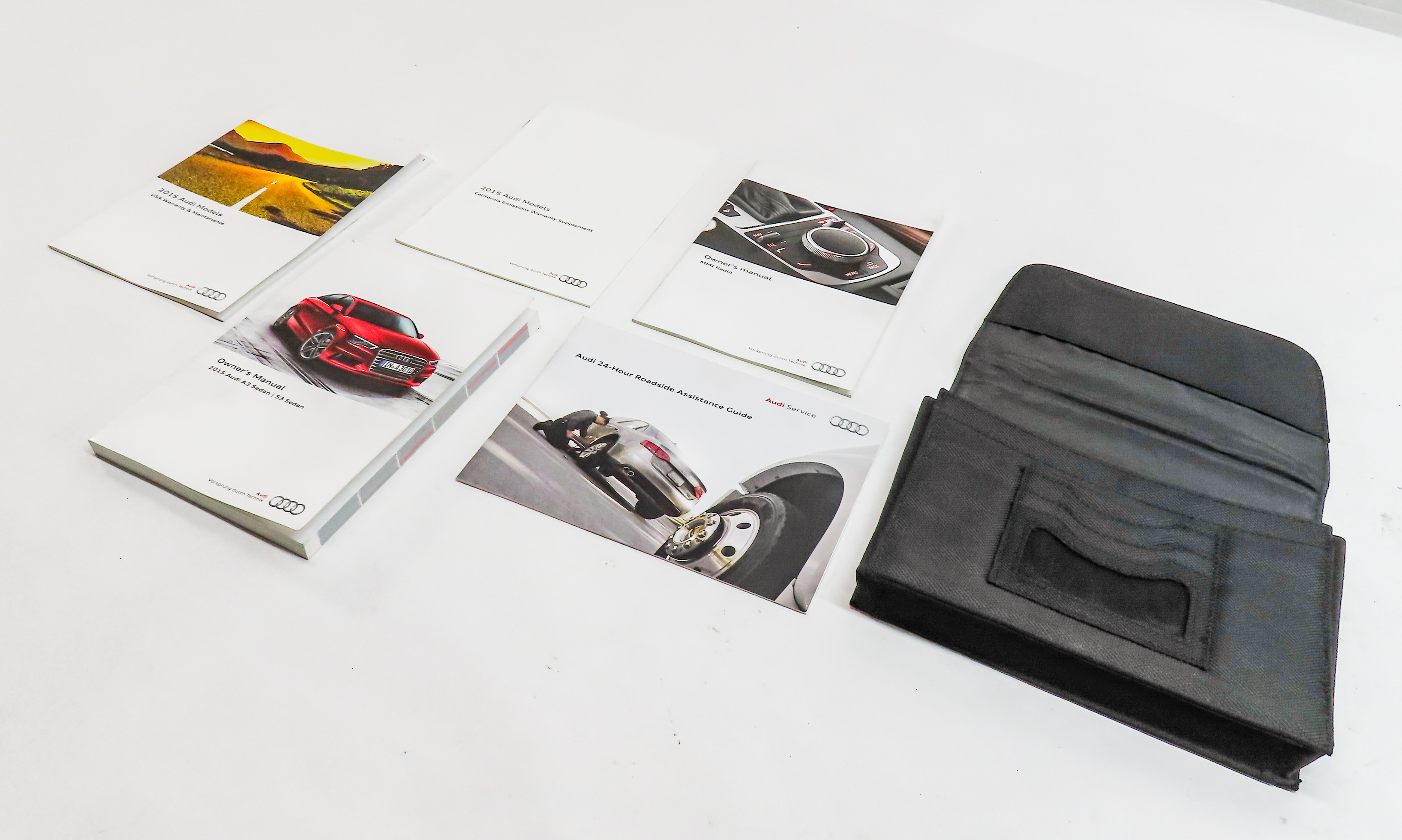 2015 AUDI A3 (8V) 2.0L (CNTC) ENGINE OWNER'S MANUAL BOOKLET SET w/ CASE — exact item pictured