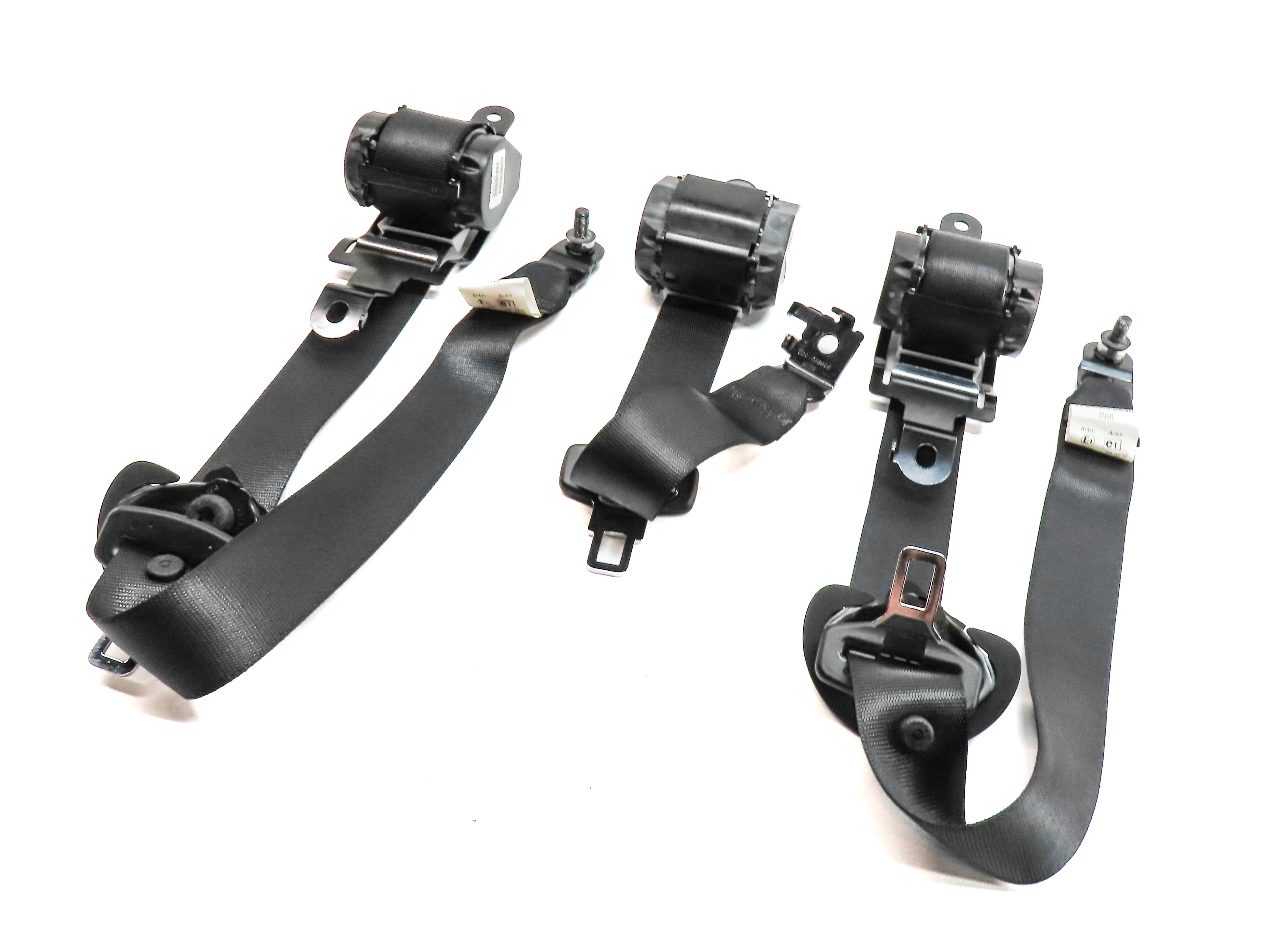 2012 BMW X5 (E70) REAR 2ND ROW LEFT CENTER RIGHT SEAT SEATBELT RETRACTOR SET/3 — exact item pictured