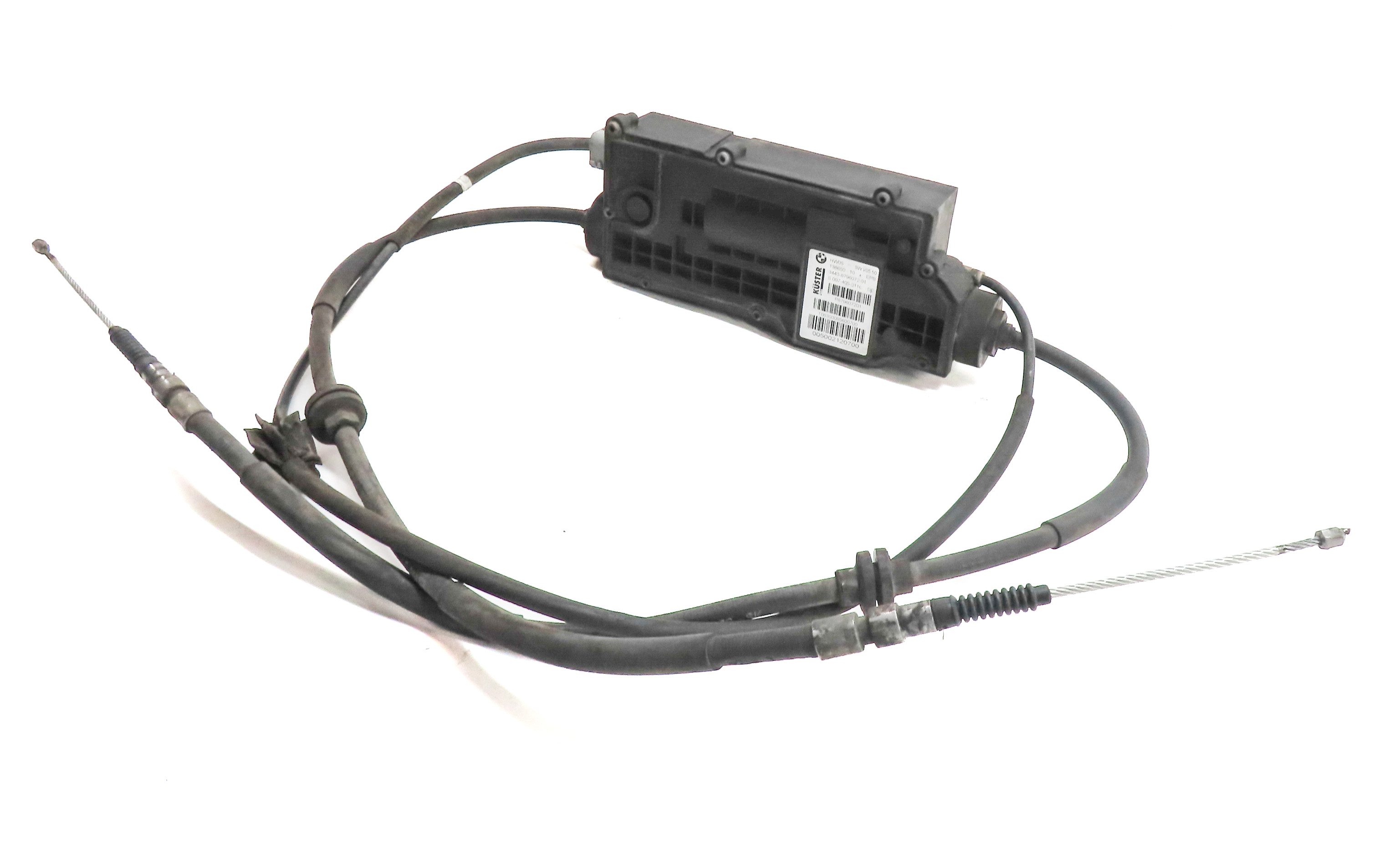 2011 BMW X5 (E70) EMERGENCY PARK PARKING BRAKE ACTUATOR w/ CABLES — exact item pictured