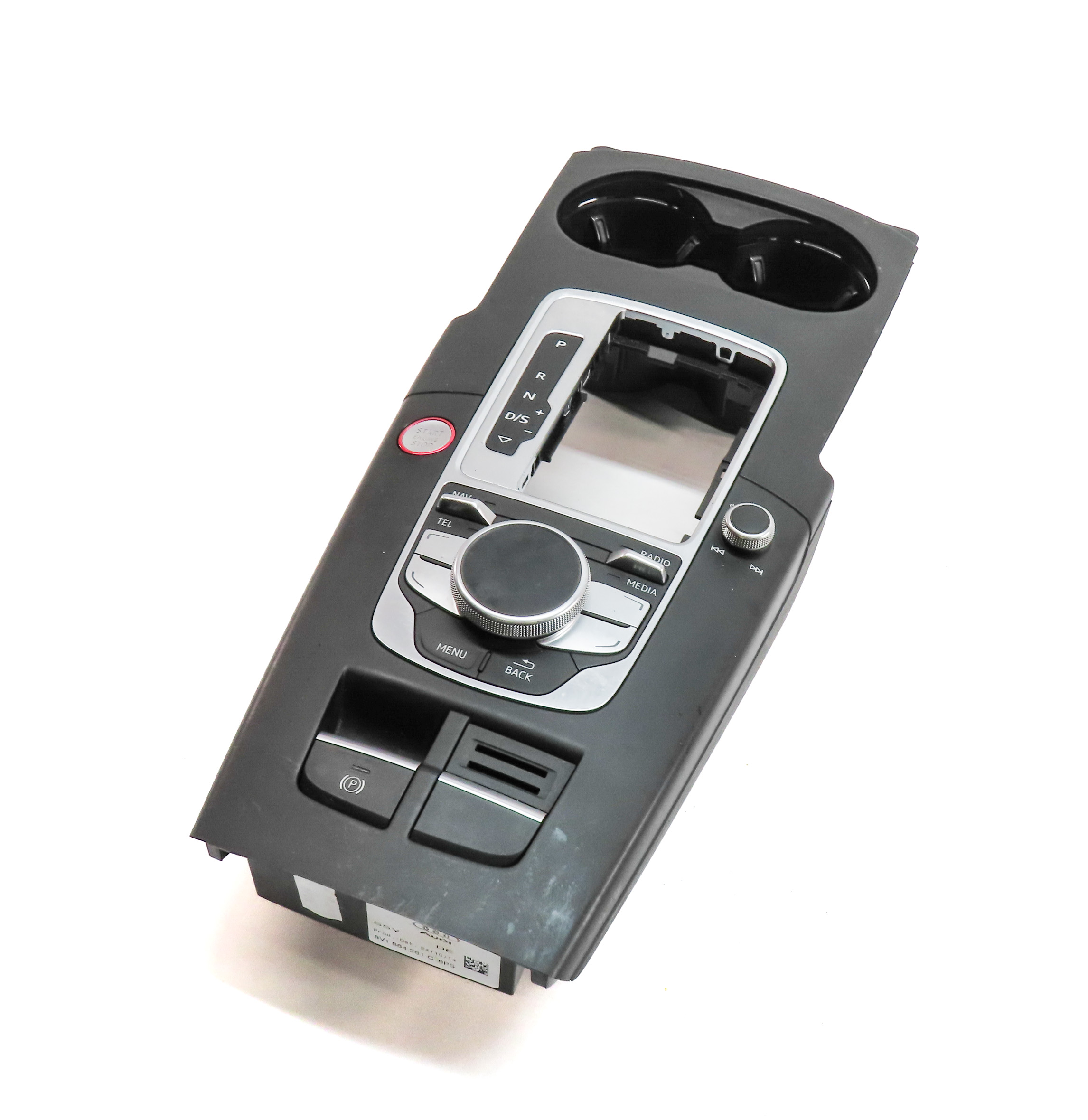 15-18 AUDI A3 S3 (8V) GPS NAVIGATION MEDIA MMI CONTROL SWITCH KNOB & CUP HOLDER — exact item pictured