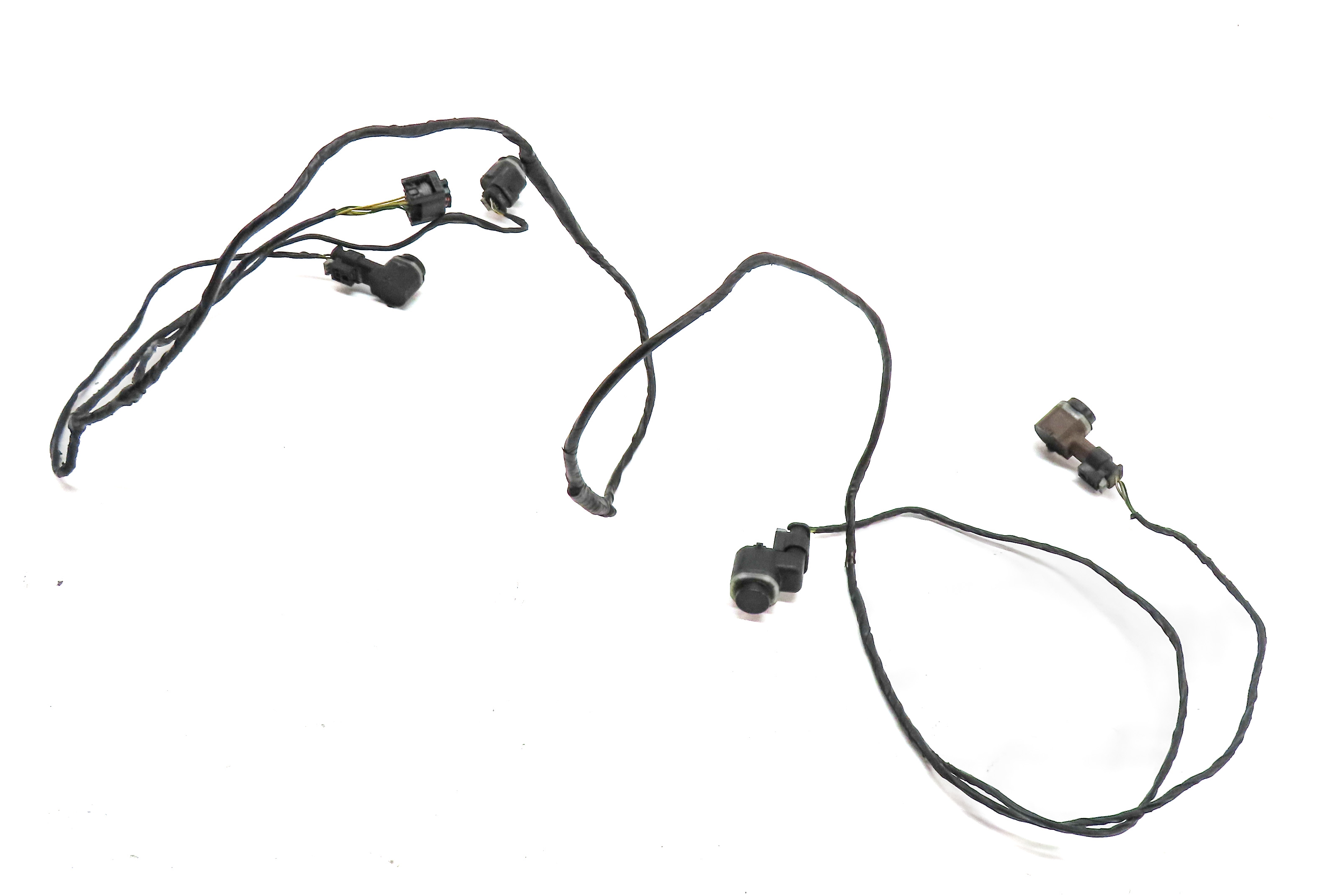 13 BMW X5 (E70) FRONT PARK ASSIST PDC DISTANCE CONTROL WIRE SENSOR SET/4 (BLACK) — exact item pictured