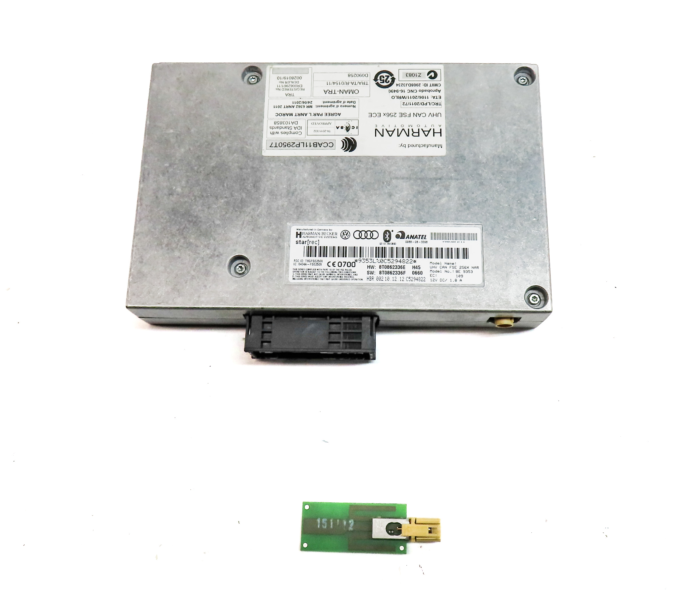 2013 AUDI A5 (B8 8T) BLUETOOTH TELEMATICS COMMUNICATION CONTROL MODULE w/ANTENNA — exact item pictured