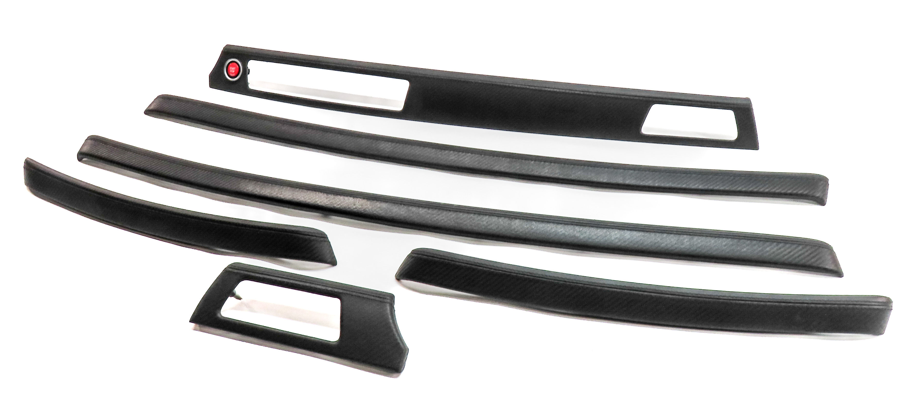 2012 BMW M3 (E90) INTERIOR DASH DOOR CARBON FIBER LOOK LEATHER TRIM SET/6 — exact item pictured