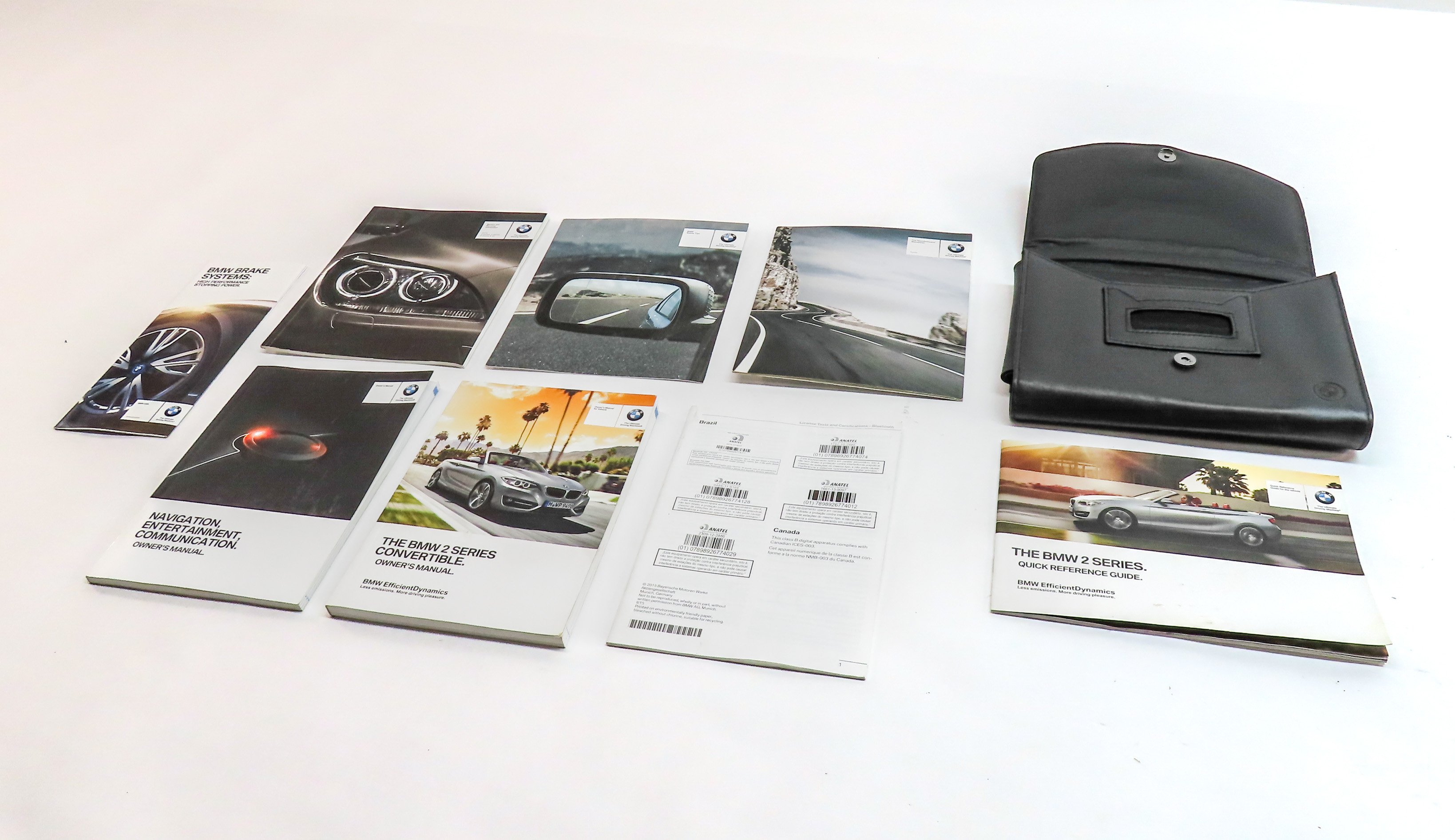 2015 BMW 228I (F23) 2.0L (N20) OWNERS MANUAL BOOKLET SET/9 w/ CASE — exact item pictured