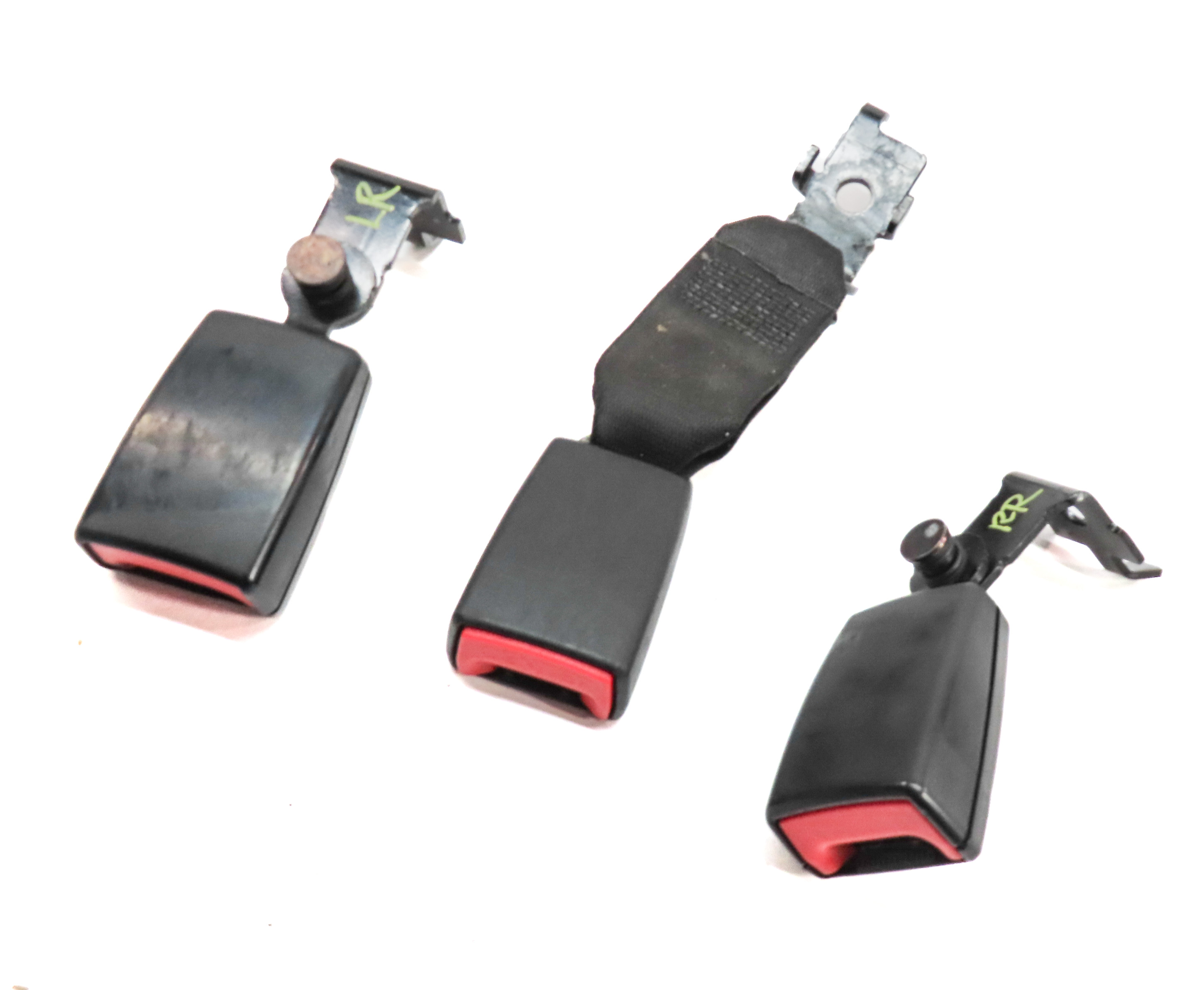 2015 BMW 535D (F10) REAR LEFT CENTER RIGHT SEAT SEATBELT BUCKLE RECEIVER SET/3 — exact item pictured