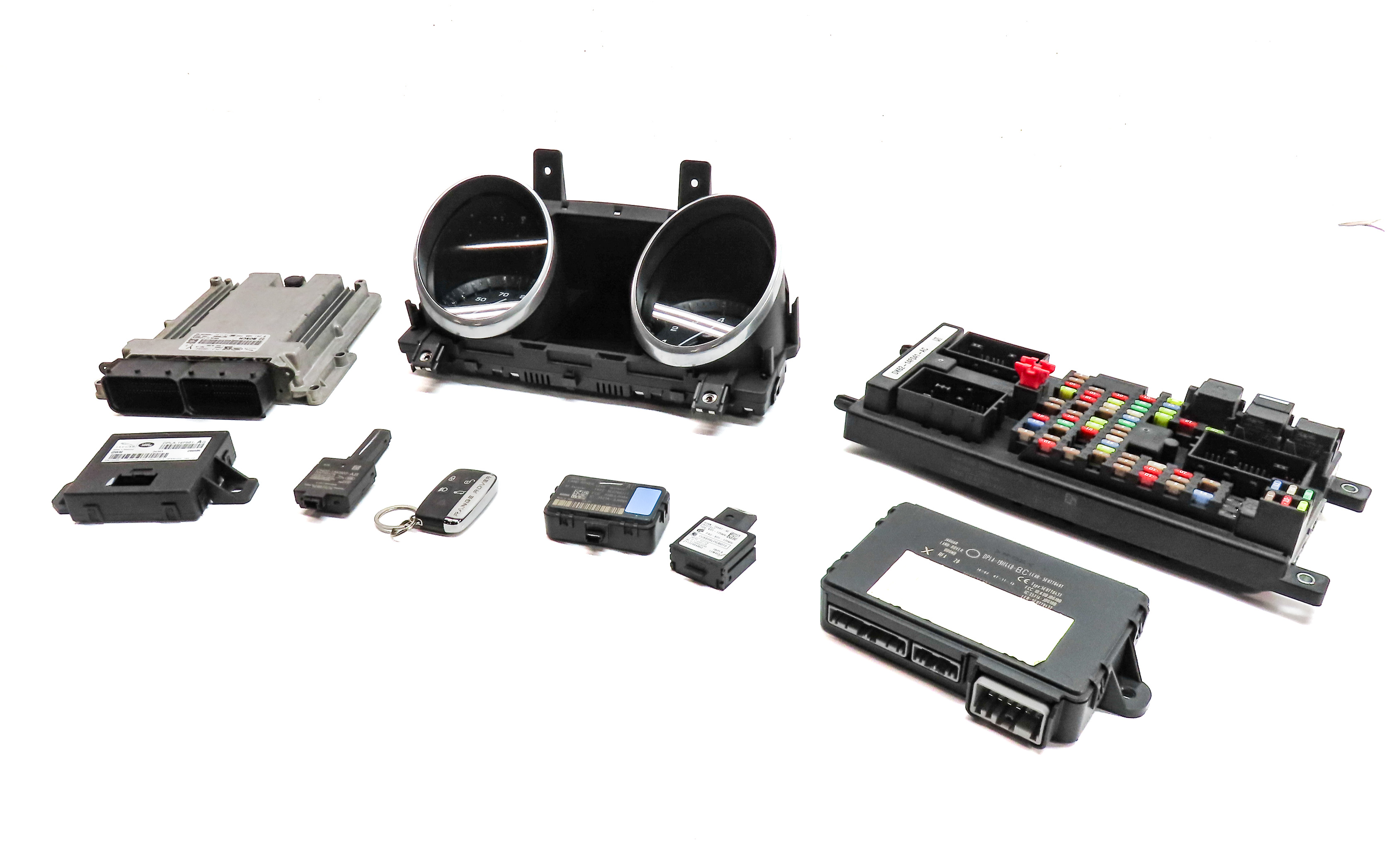 14 RANGE ROVER SPORT (L494) 3.0L SUPERCHARGED ENGINE IMMOBILIZER MODULE KEY SET — exact item pictured