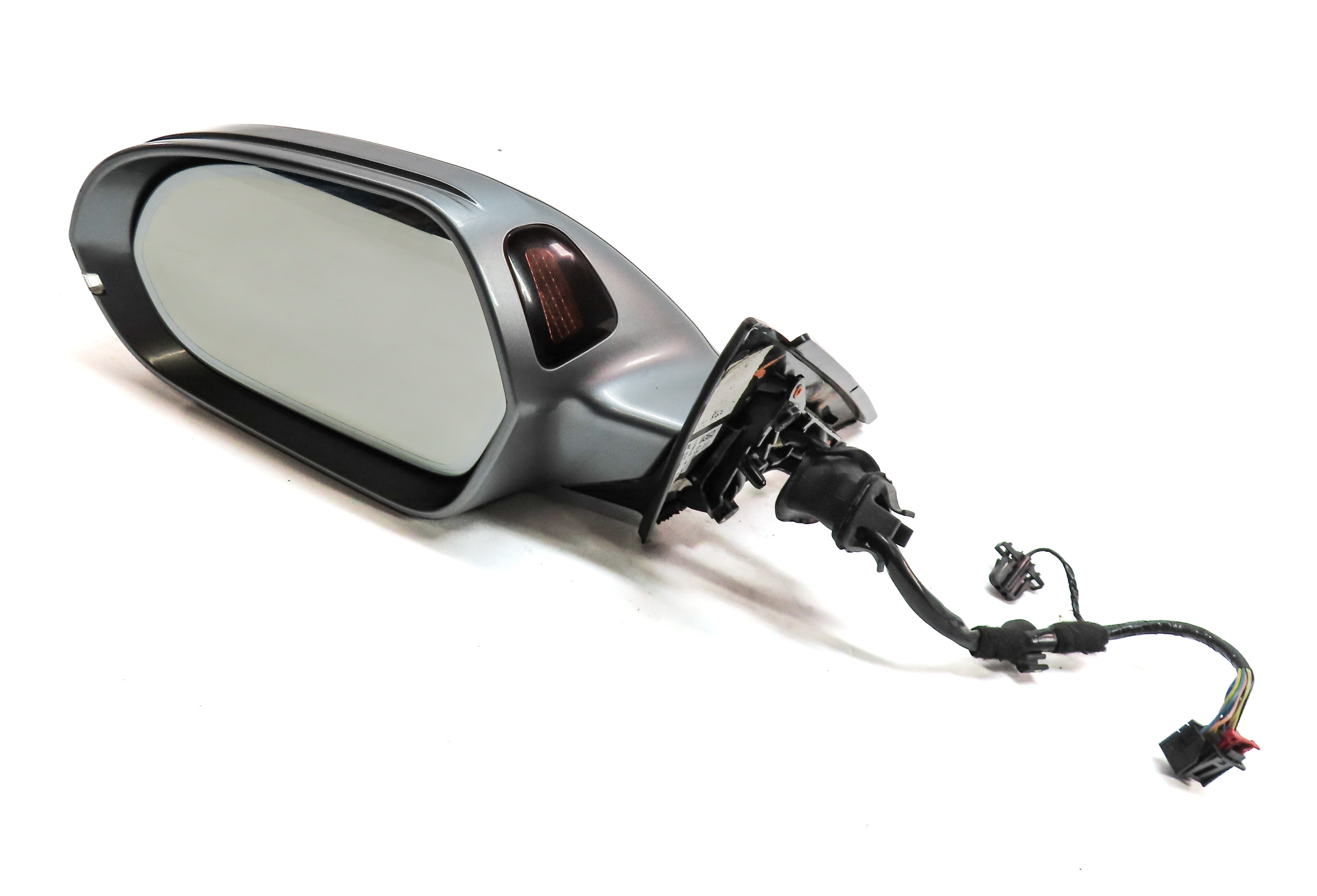 2012-2013 AUDI A6 (C7 4G) LEFT DRIVER MEMORY HEAT BLIND SPOT DOOR MIRROR (Gray) — exact item pictured