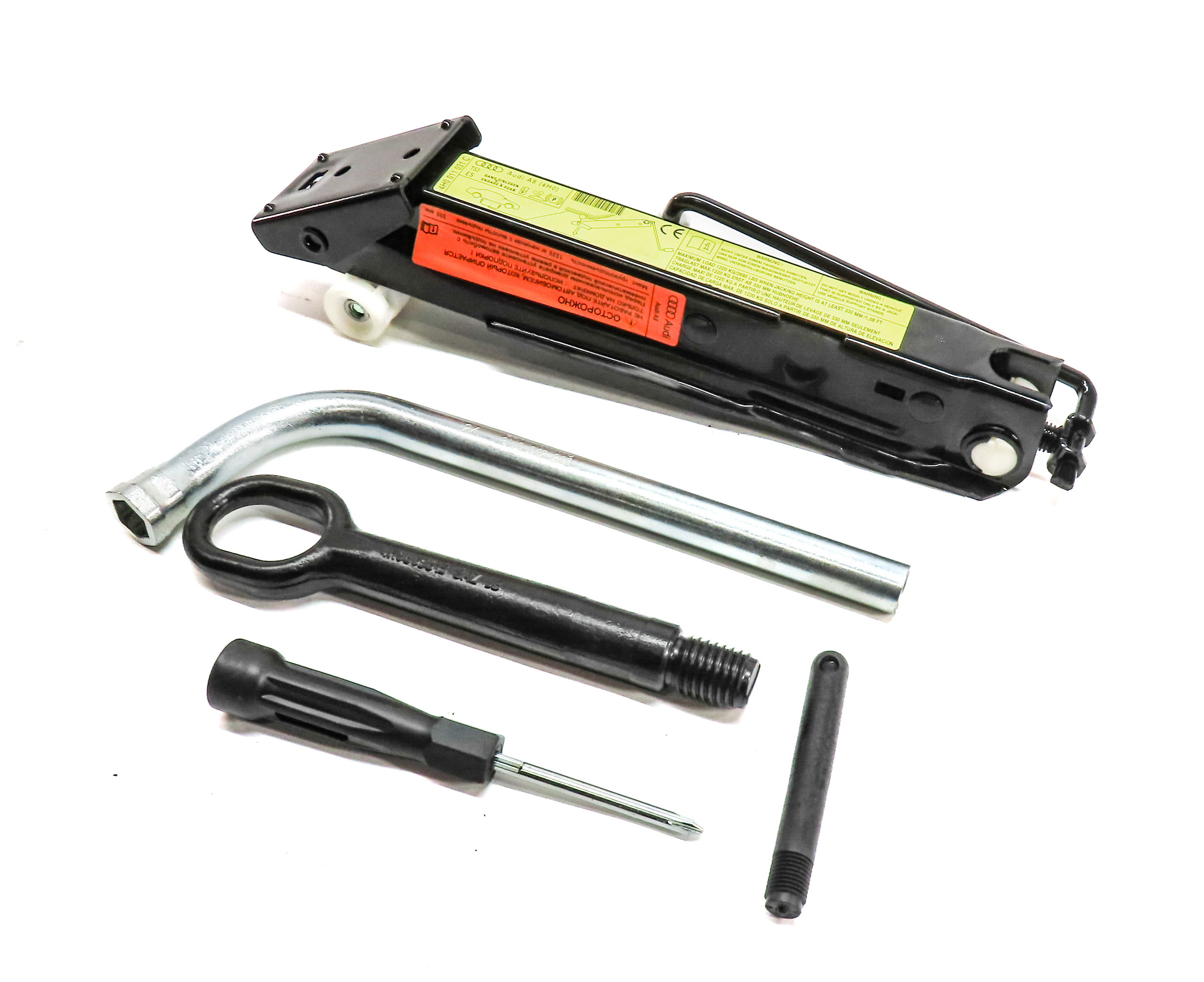 2013 AUDI A8 (D4 4H) EMERGENCY ROADSIDE SPARE TIRE CAR LIFT JACK TOOL KIT SET/5 — exact item pictured