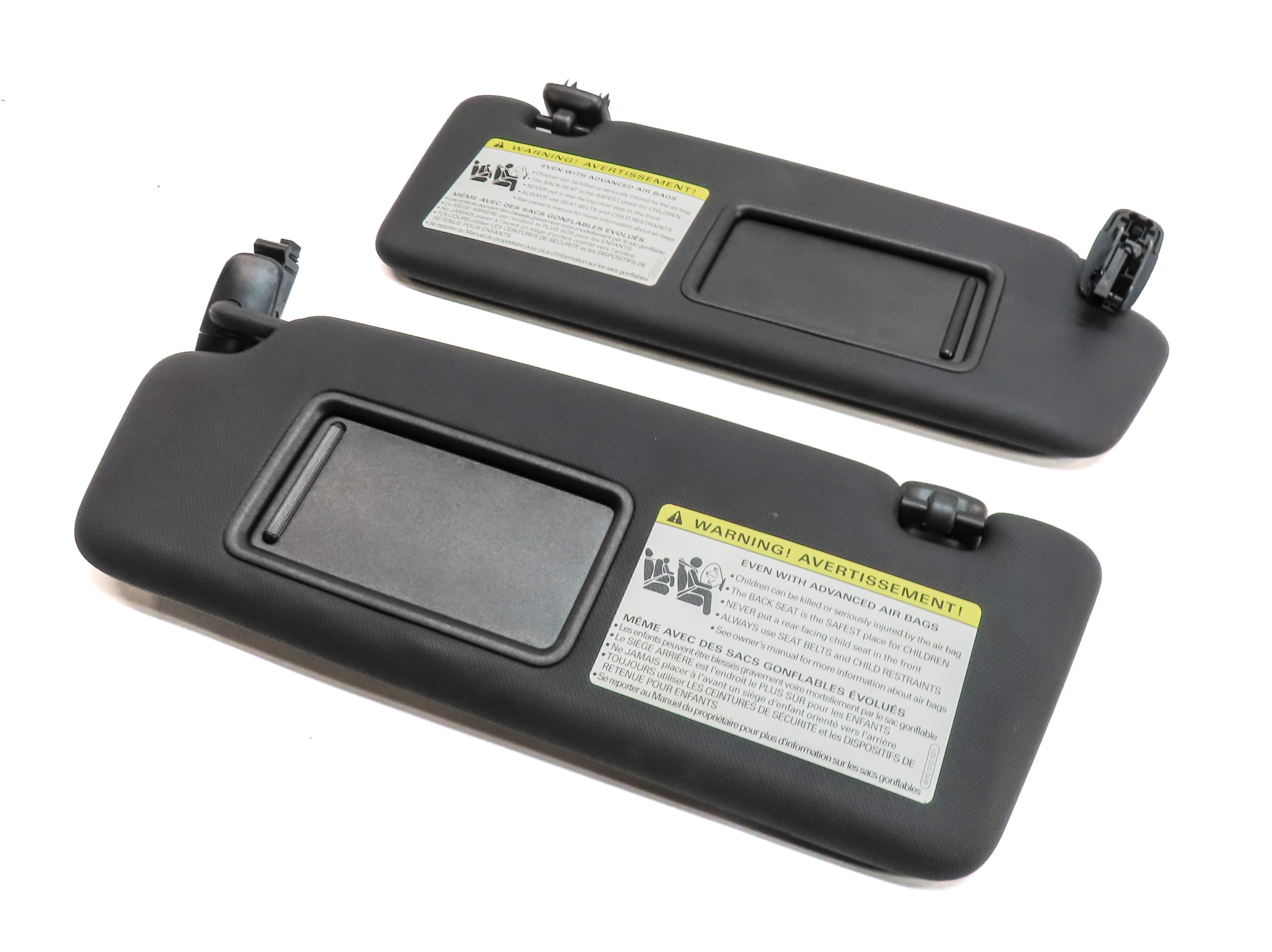 13-18 AUDI ALLROAD A3 E-TRON (B8 8VF) FRONT LEFT & RIGHT SUNVISOR SET (Black) — exact item pictured