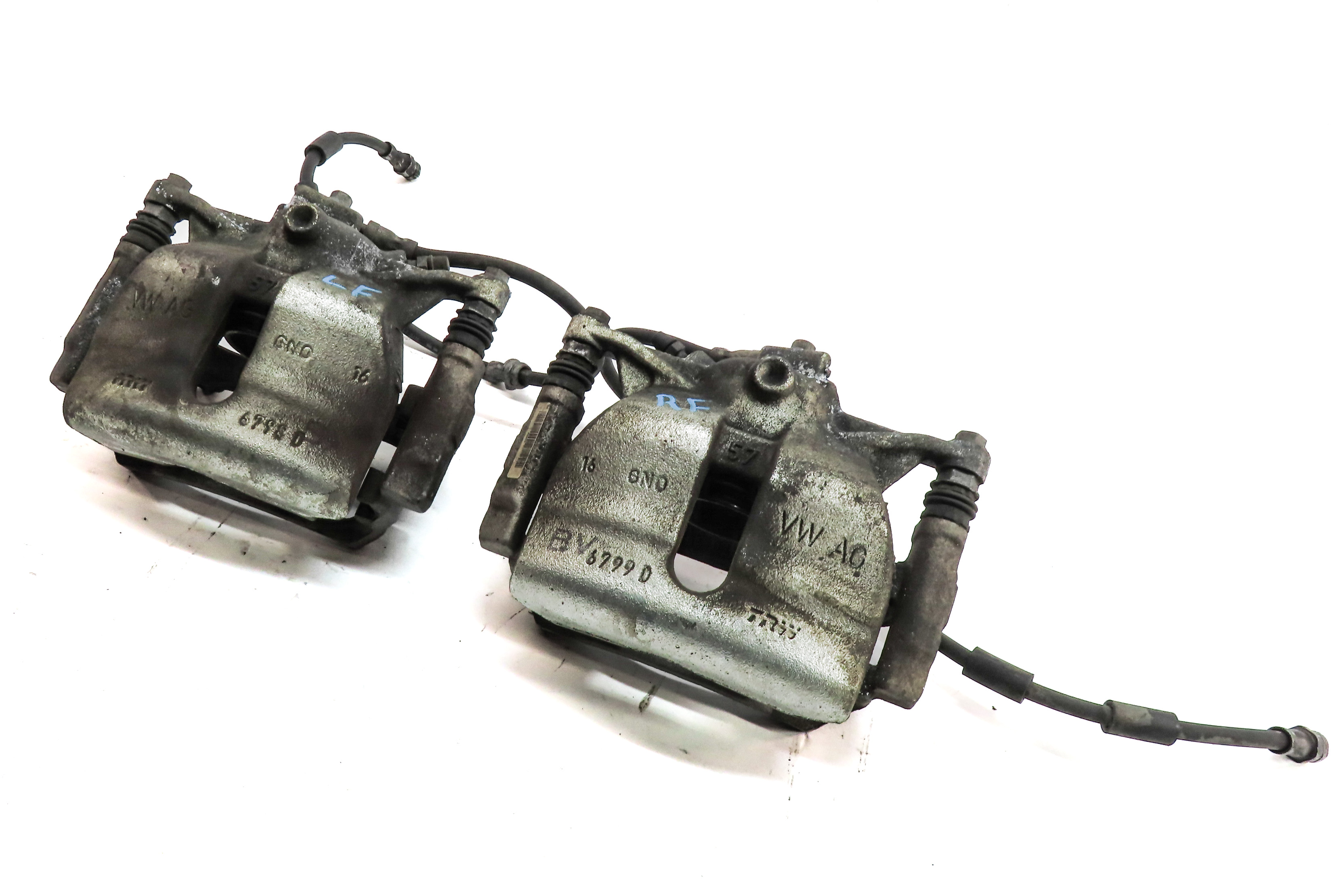2015-2017 VW GOLF / AUDI A3 TT (8V MK3) 1.8T 2.0T FRONT DISC BRAKE CALIPER SET — exact item pictured