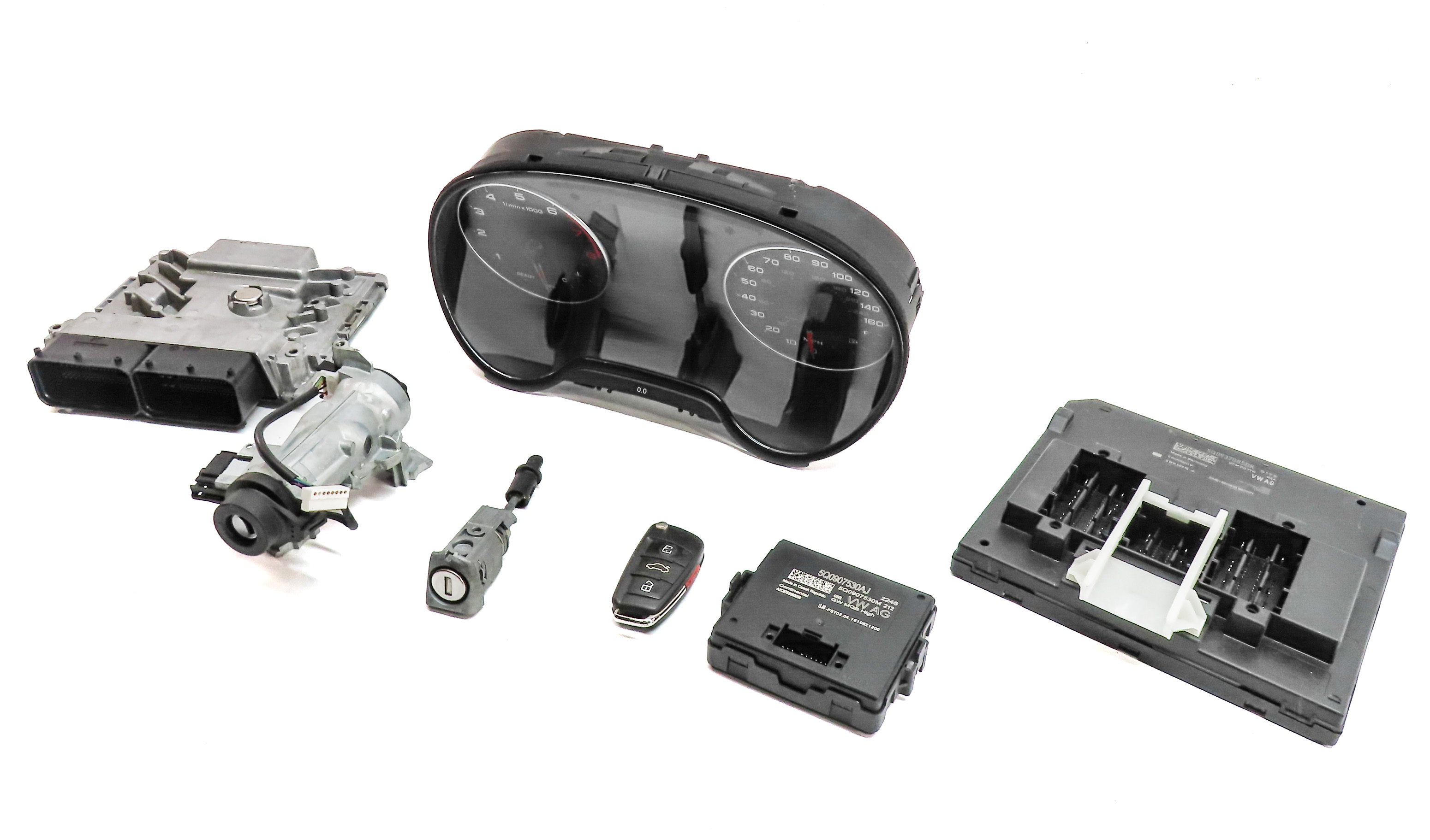 2016 AUDI A3 (8V) 1.8L CNSB TURBO ENGINE ECM BCM IMMOBILIZER MODULE LOCK KEY SET — exact item pictured