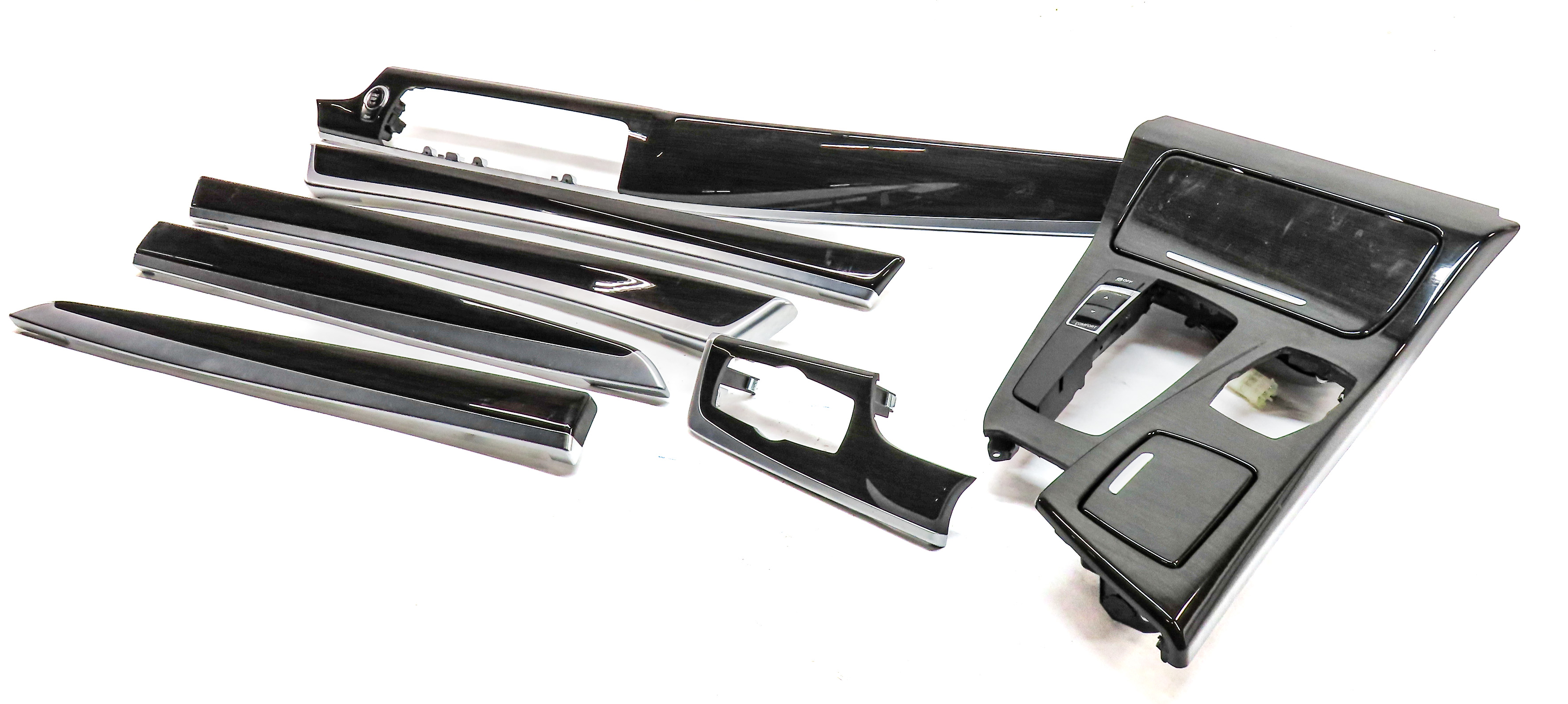 2013 BMW 535I (F10) INTERIOR DASH DOOR CENTER CONSOLE WOOD TRIM SET/7 (Fineline) — exact item pictured