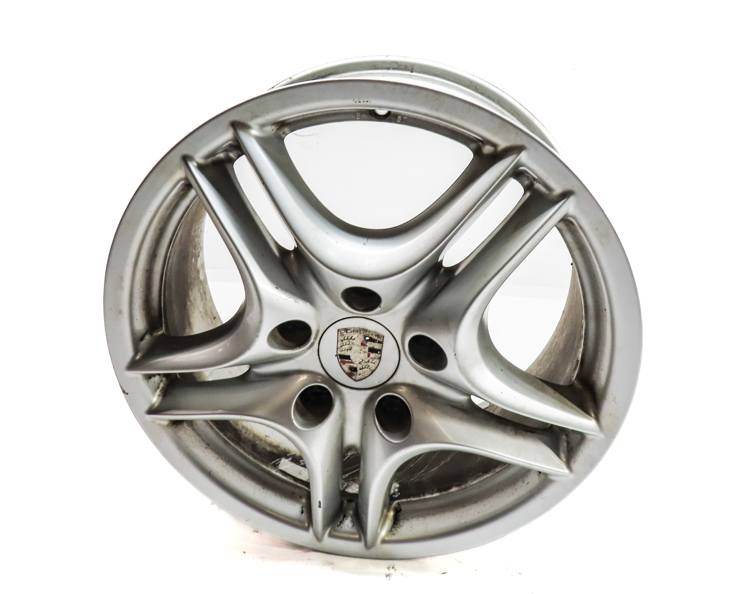 2008 PORSCHE CAYENNE (957) 18X8 INCH 5 DOUBLE SPOKE ALLOY WHEEL RIM — exact item pictured