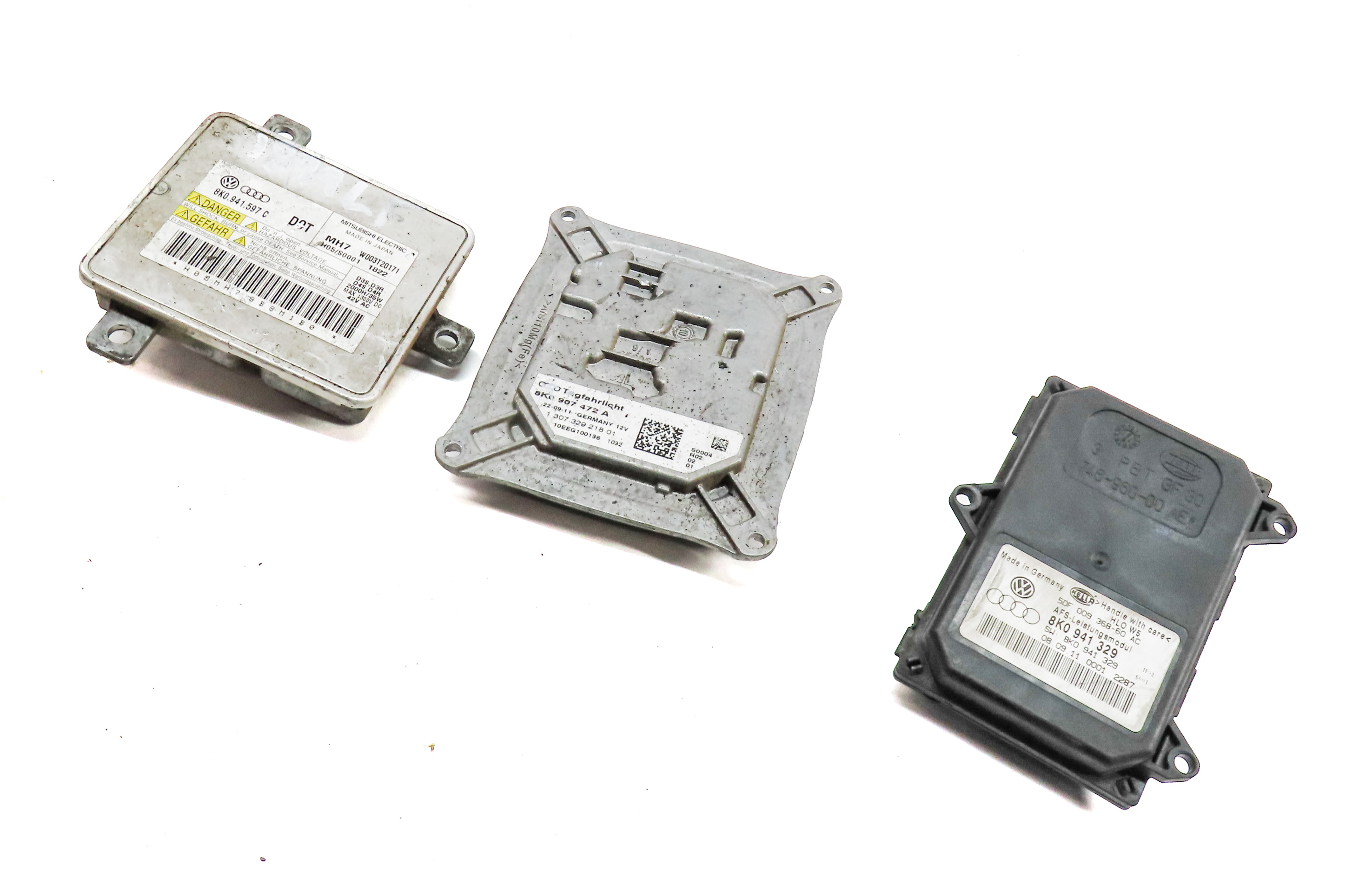 2012 AUDI A4 (B8 8K) FRONT LEFT HEADLIGHT HEAD LIGHT LAMP CONTROL MODULE SET/3 — exact item pictured