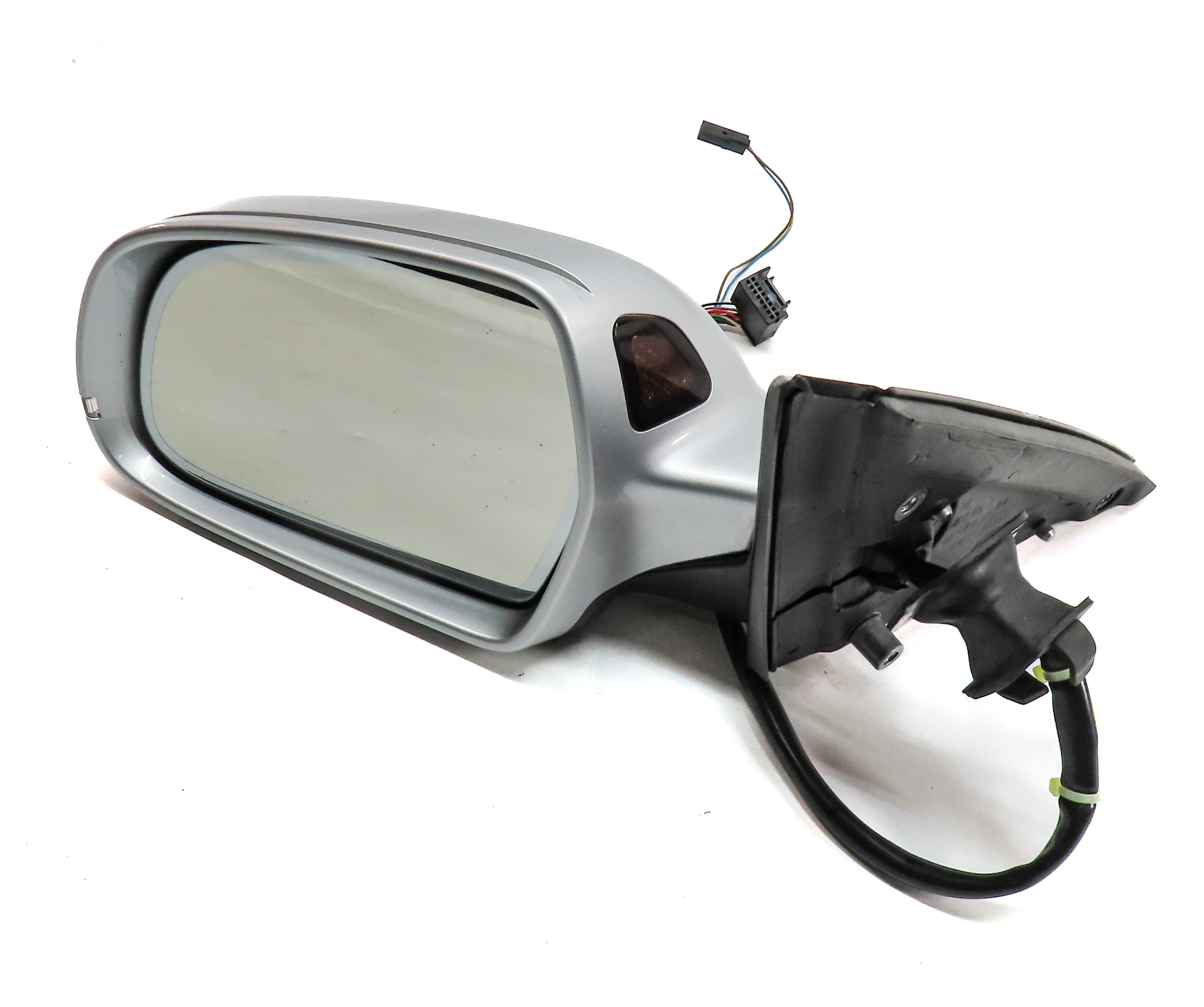 12-14 AUDI A4 B8 8T LEFT DRIVER MEMORY PFOLD HEAT BLIND DOOR MIRROR (Silver) — exact item pictured