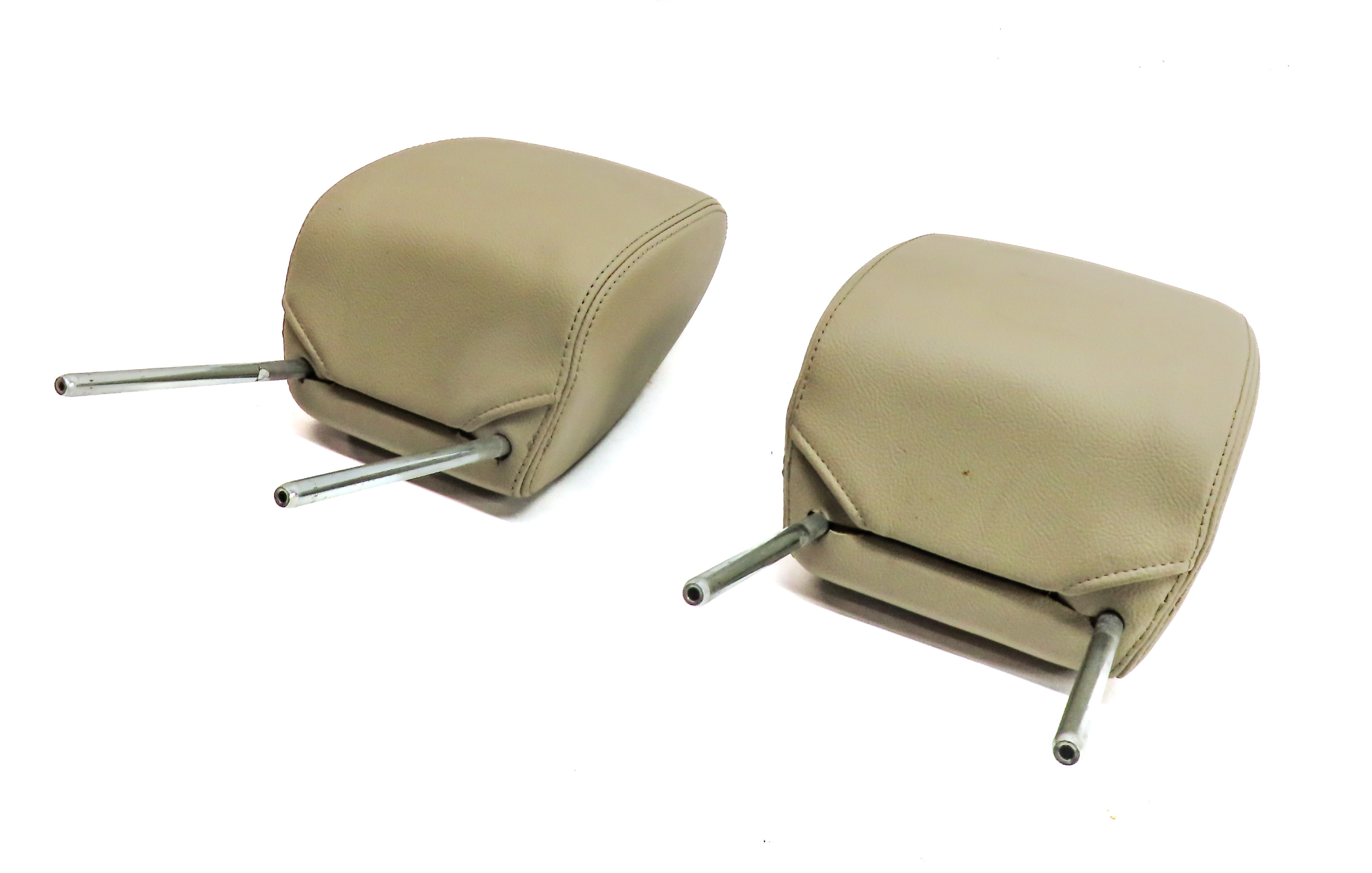 2010-2016 LAND ROVER LR4 FRONT LEFT & RIGHT LEATHER HEADREST SET 2 (Almond) — exact item pictured
