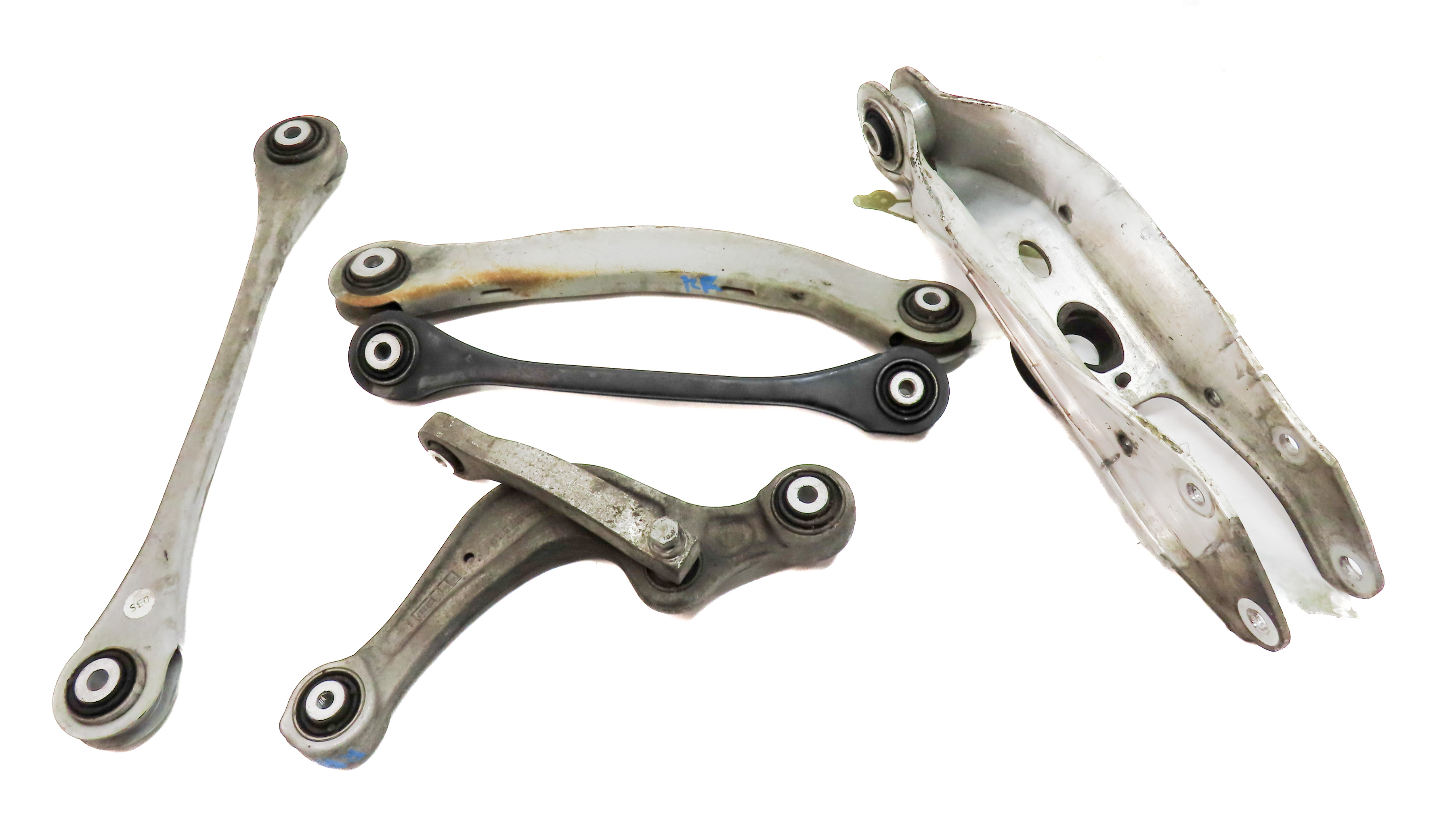 2017-2019 AUDI Q7 (4M) REAR RIGHT PASSENGER UPPER & LOWER CONTROL ARM SET-5 — exact item pictured