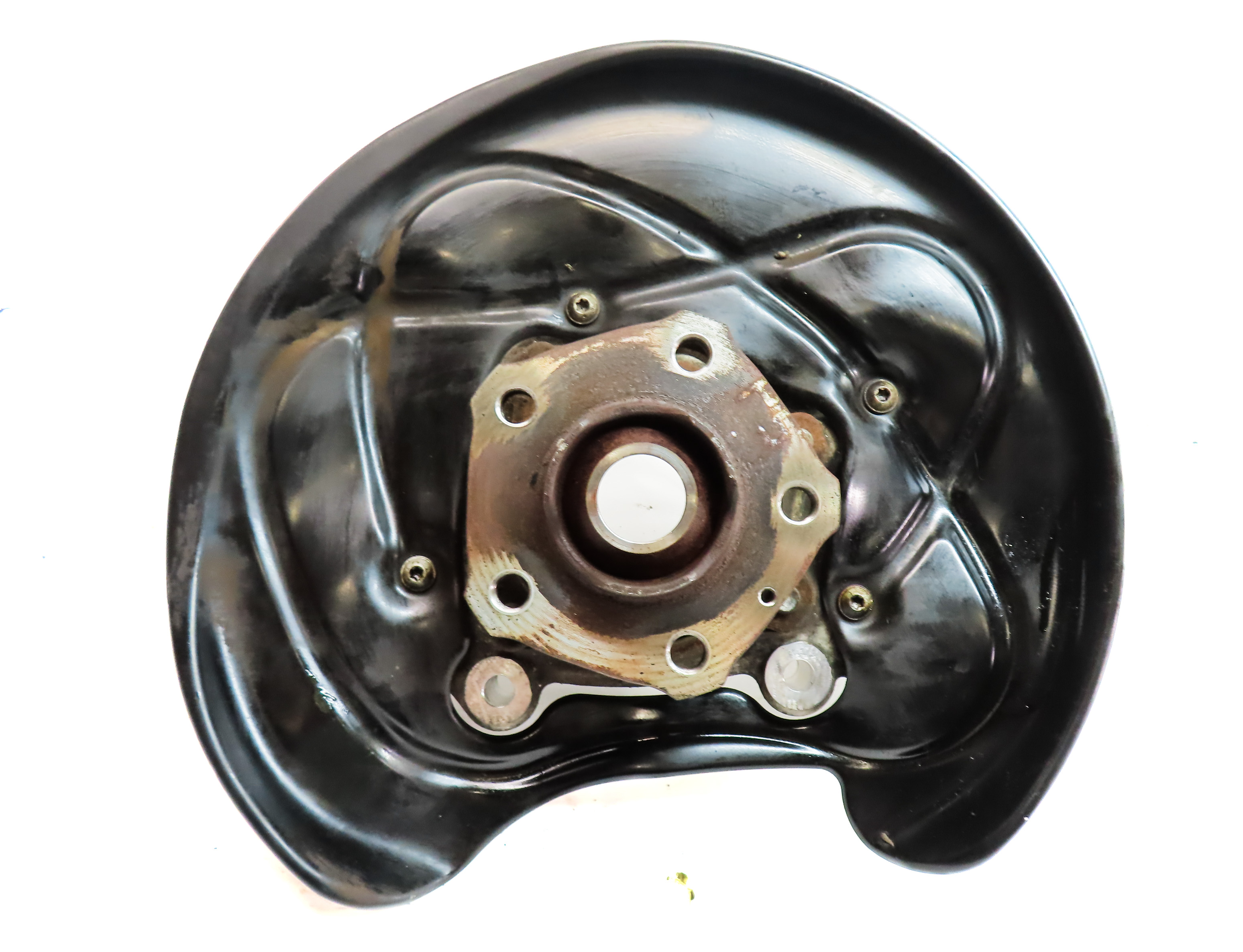 2017-2022 AUDI Q7 (4M) REAR RIGHT PASSENGER SPINDLE KNUCKLE WHEEL HUB w/ SHIELD — exact item pictured