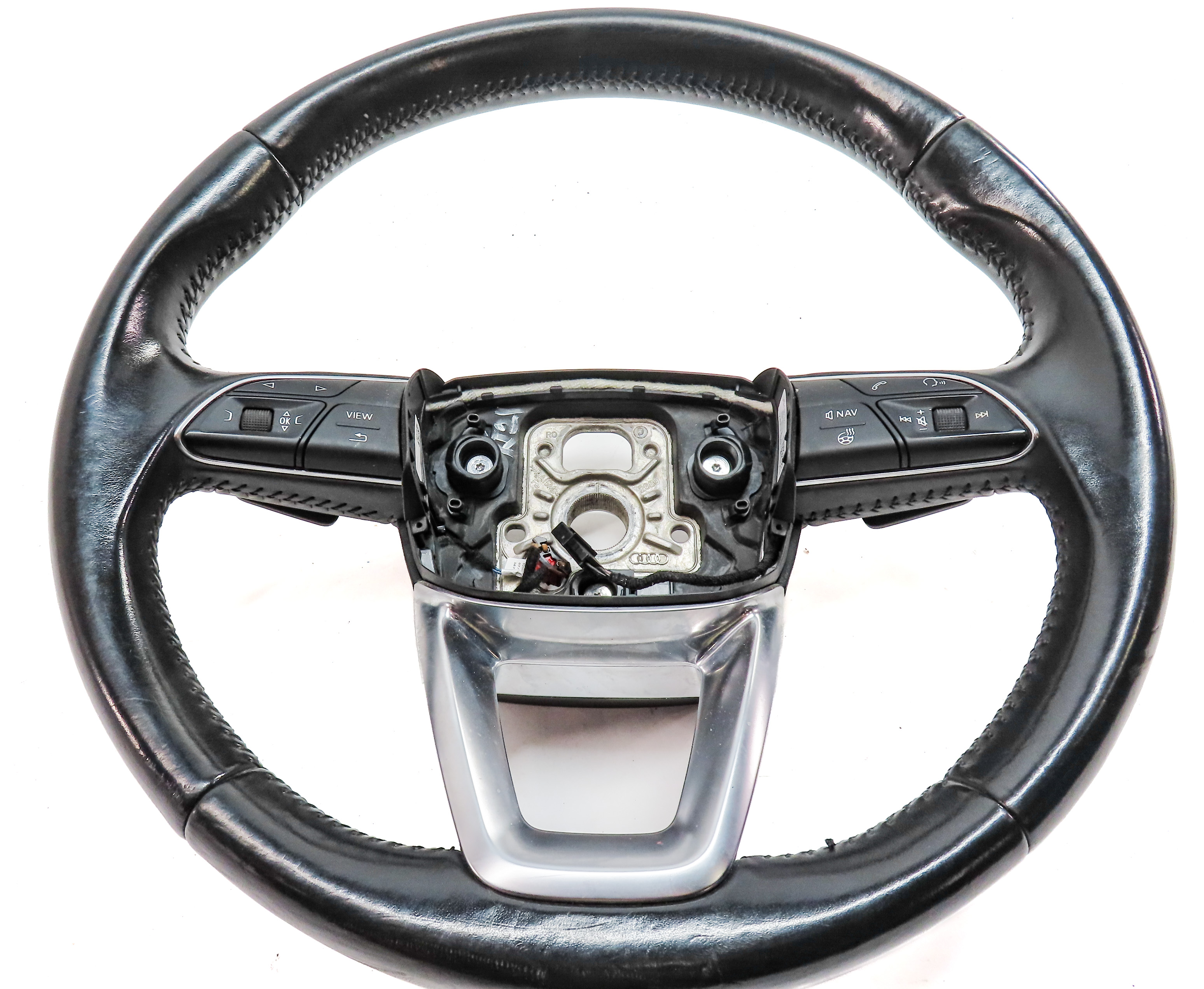 17-19 AUDI Q7 (4M) 3-SPOKE PADDLE SHIFT STEERING WHEEL w/ SWITCHES (Black) — exact item pictured