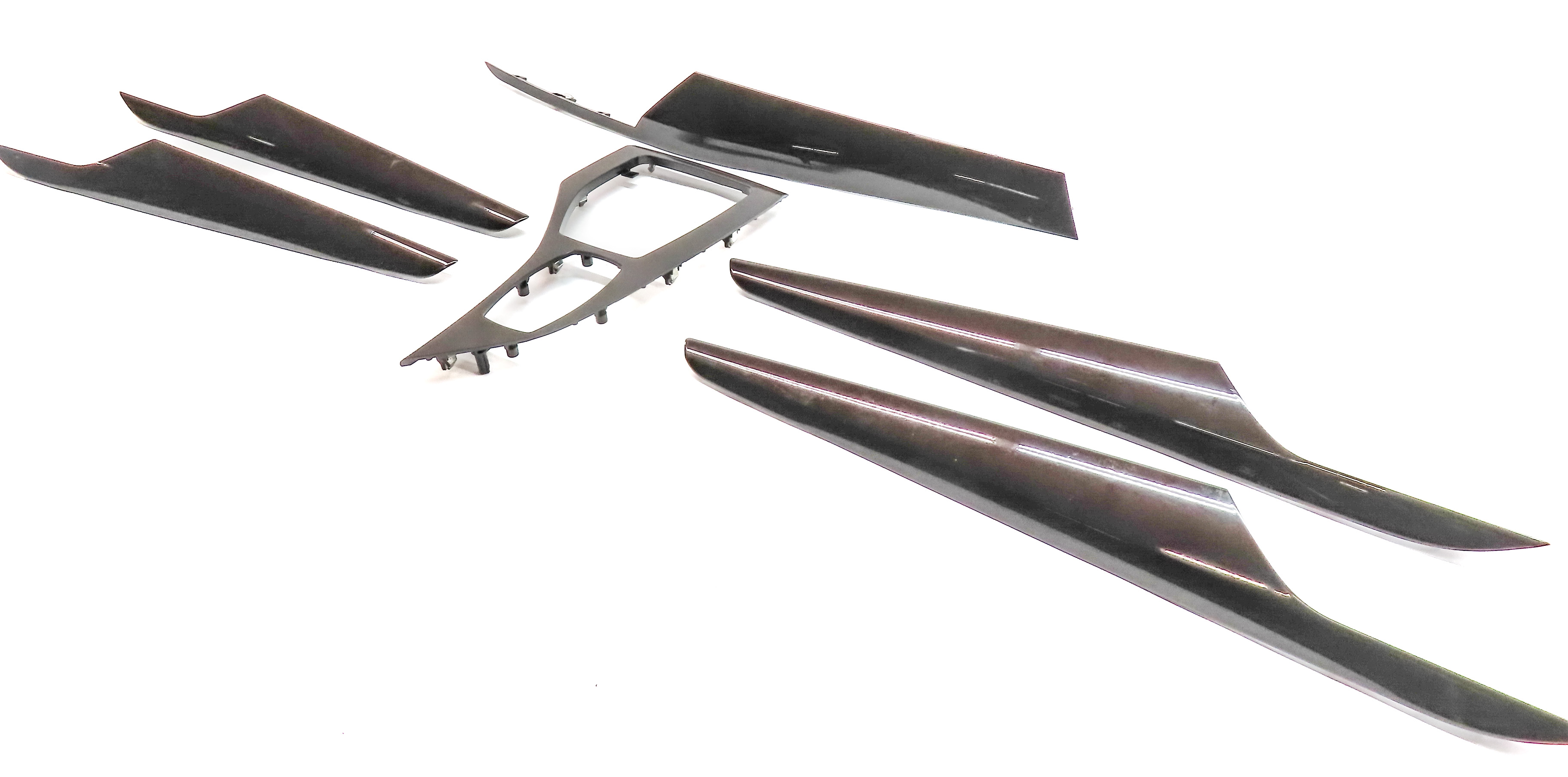 2014 BMW X1 (E84) INTERIOR DASH CENTER CONSOLE DOOR TRIM SET/6 (Dark Copper) — exact item pictured