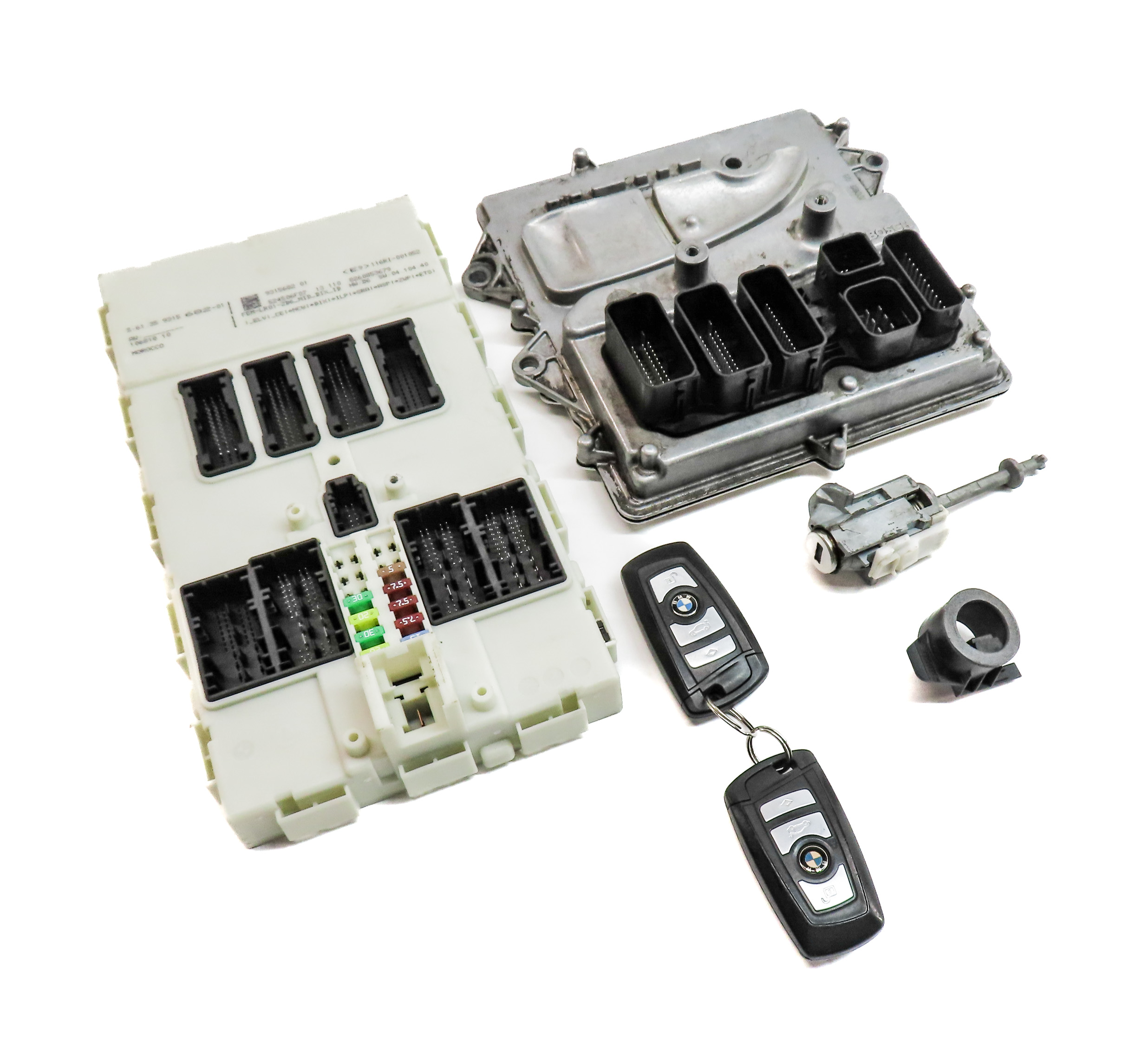 13-15 BMW ACTIVE 3 5 7 (F01 F10 F30) 3.0L N55 HYBRID ECM CAS4 MODULE KEY FOB SET — exact item pictured