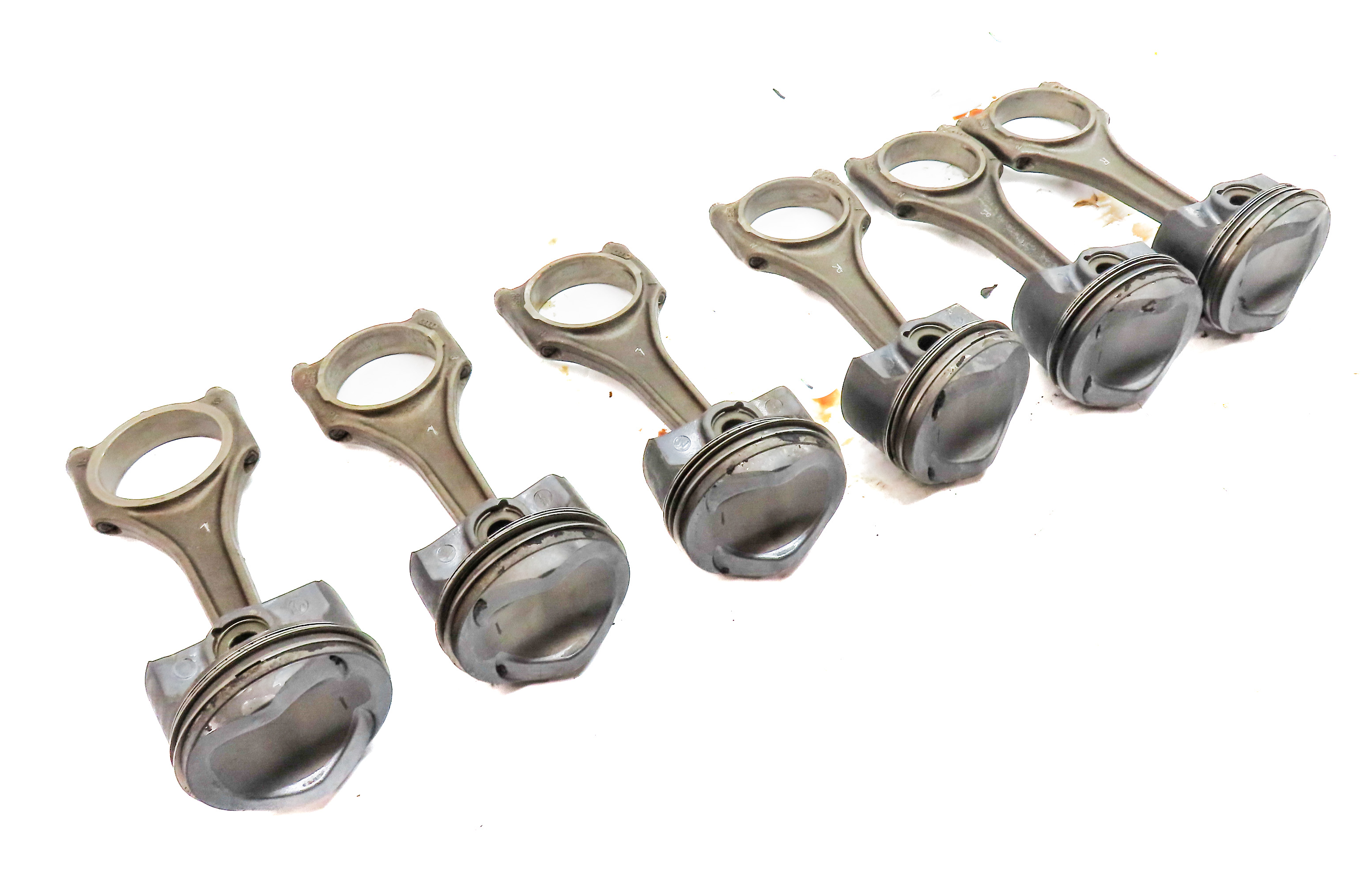 15-19 AUDI A6 A7 A8 Q7 (C7 D4 4H 4M) 3.0L SUPER PISTON & CONNECTING ROD SET 6 — exact item pictured