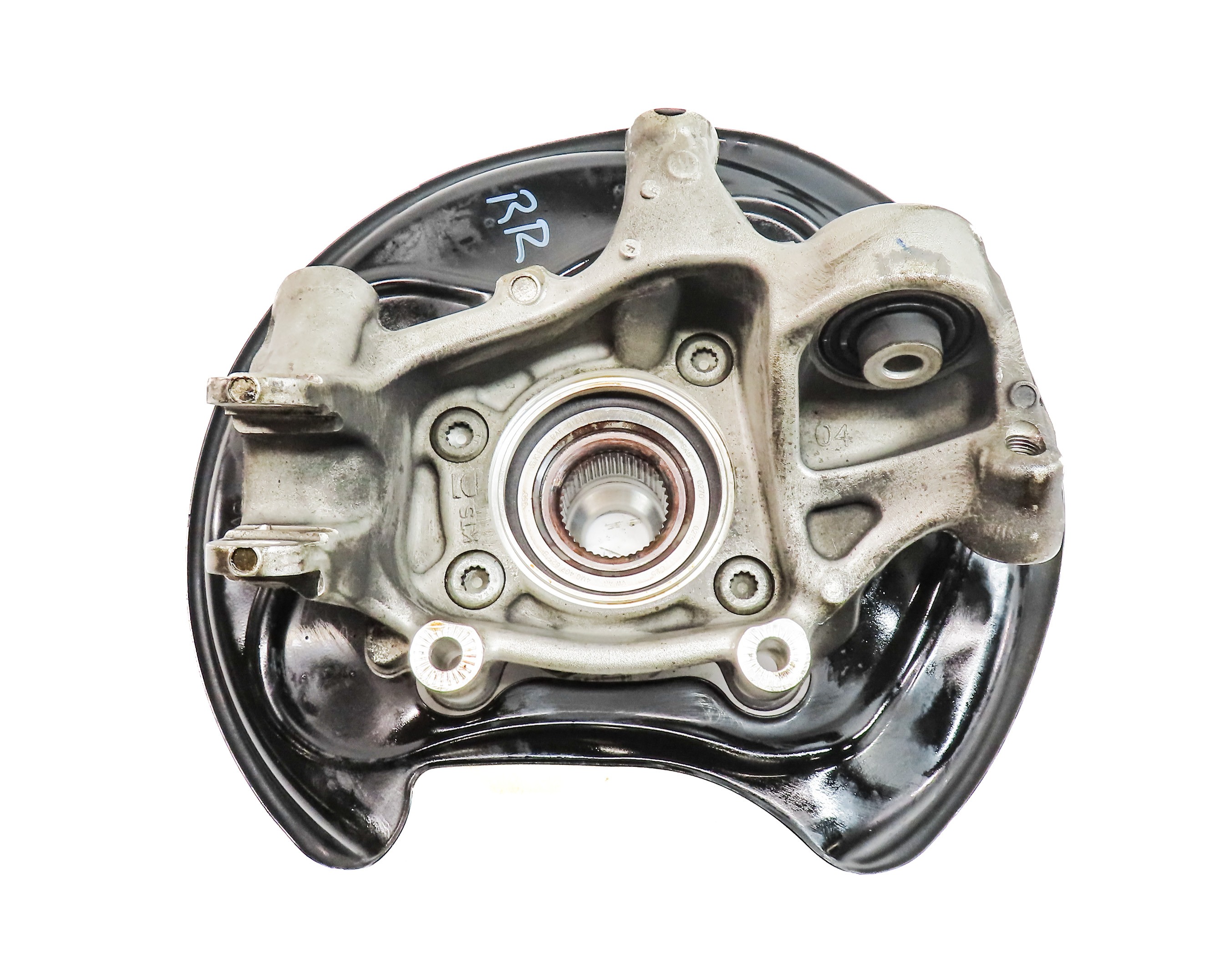 2017-2022 AUDI Q7 (4M) REAR RIGHT PASSENGER SPINDLE KNUCKLE WHEEL HUB w/ SHIELD — exact item pictured
