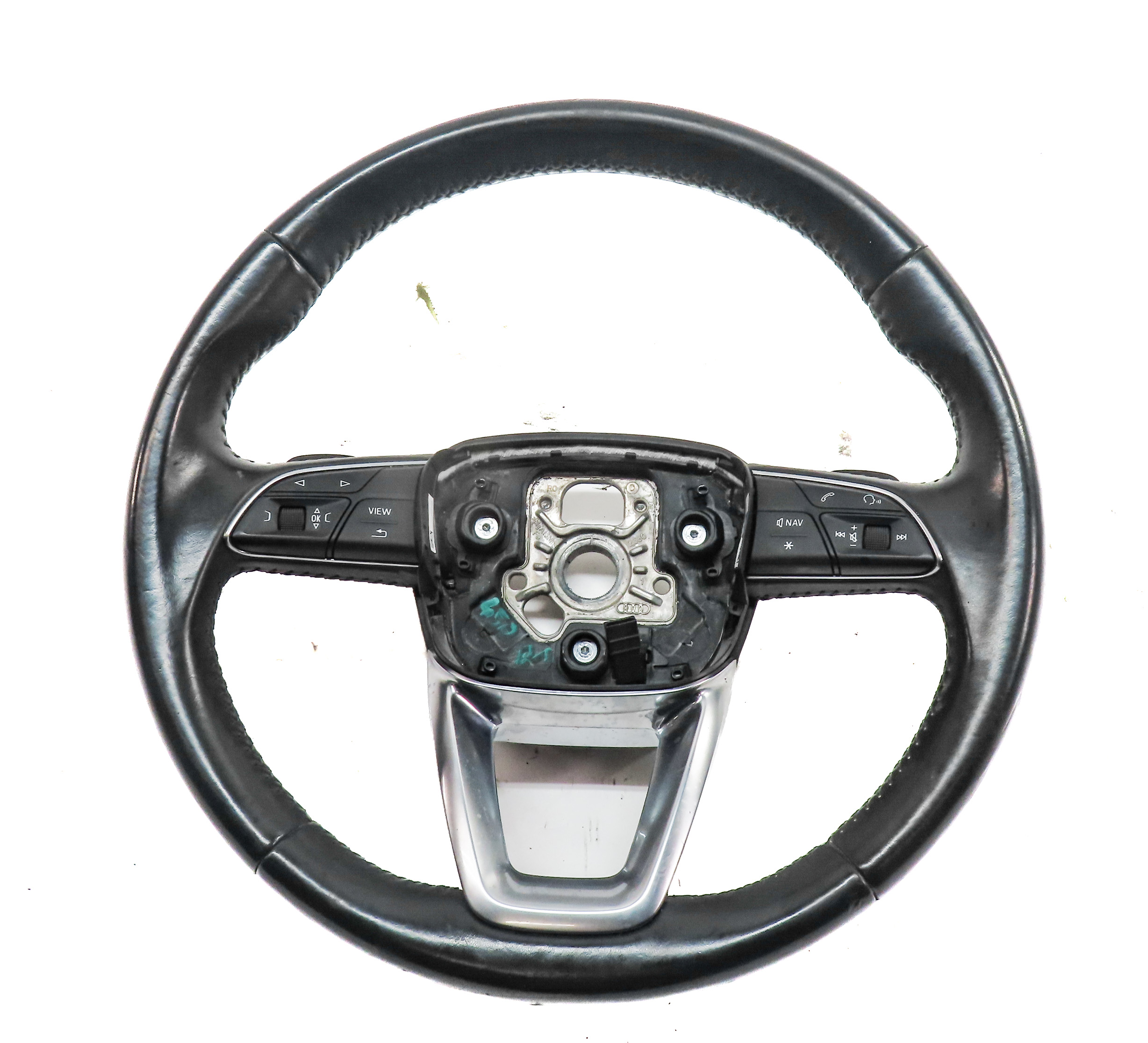 17-19 AUDI Q7 4M 3 SPOKE SPORT STEERING WHEEL w/SHIFT PADDLES & SWITCHES (Black) — exact item pictured