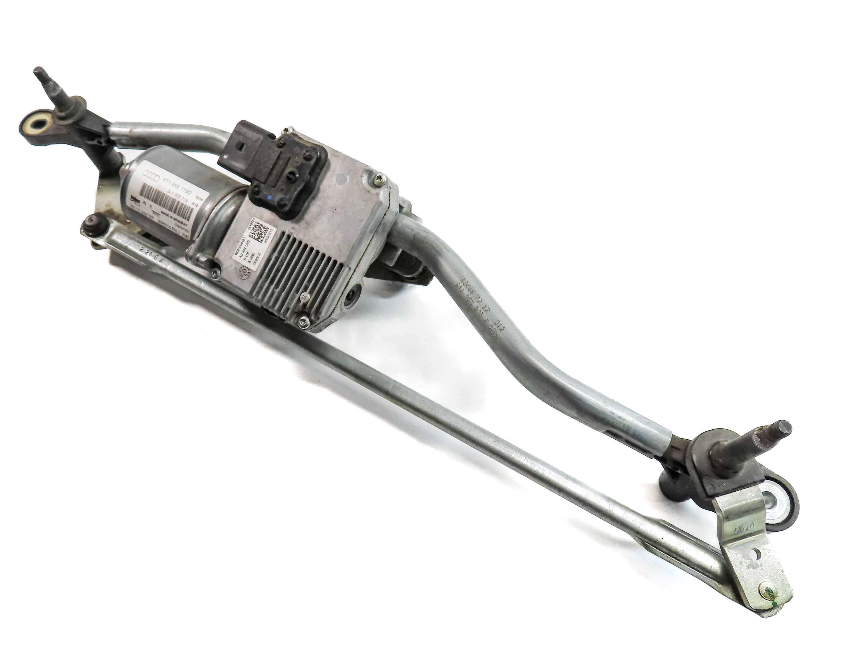 08-17 AUDI A5 S5 RS5 (B8 8T) COUPE FRONT WINDSHIELD WIPER MOTOR & LINKAGE — exact item pictured