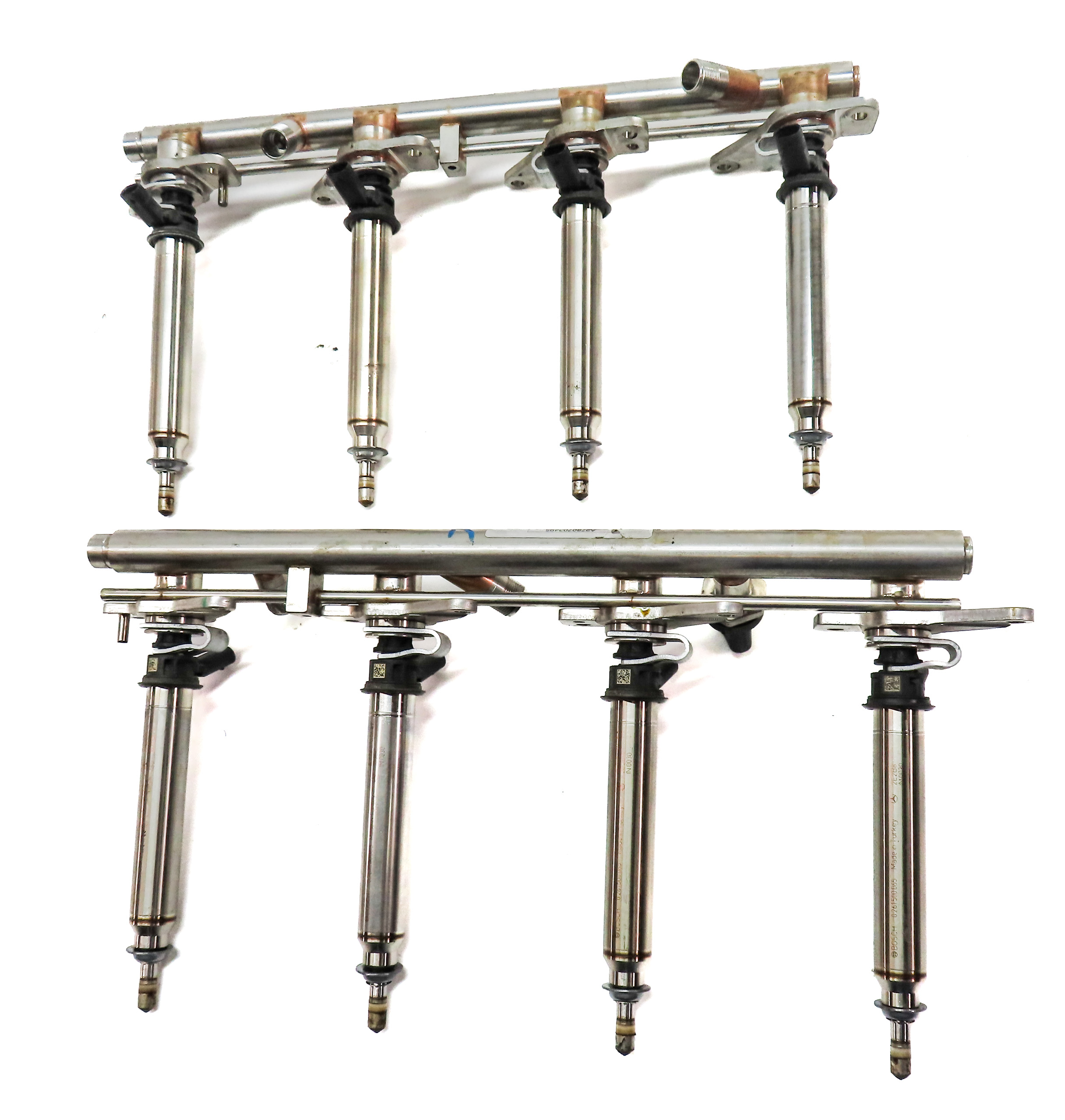 2014 MERCEDES GL450 (X166) 4.6L (M278.928) ENGINE FUEL INJECTOR SET/8 w/RAILS — exact item pictured