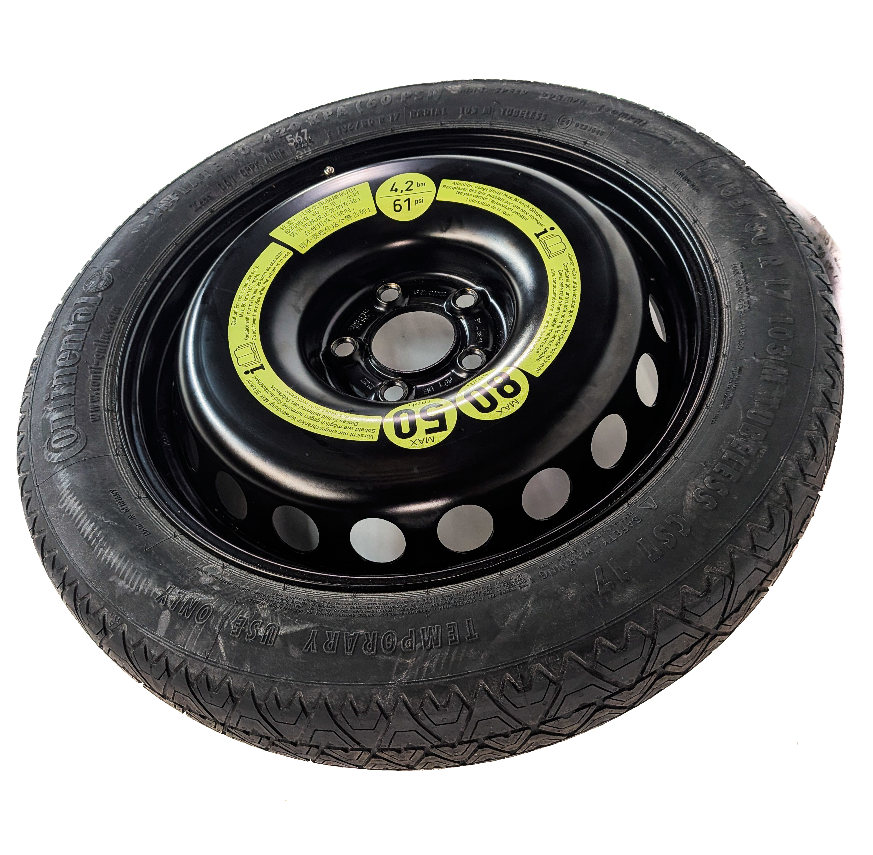 10-17 MERCEDES B250 C250 C350 E350 E400 E550 (W204 W207 W212) 17x3.5 SPARE TIRE — exact item pictured