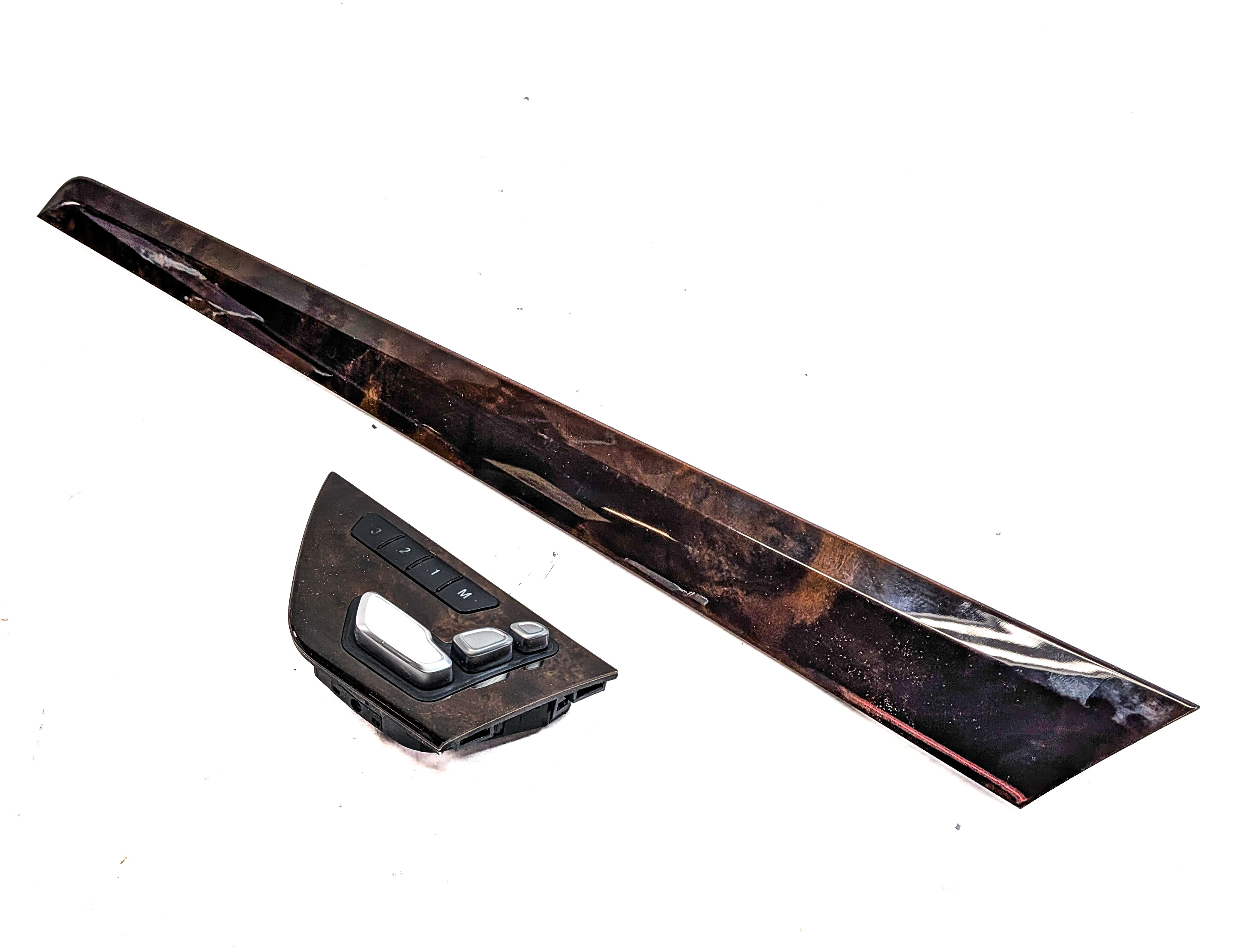 15 MERCEDES E400 CONV A207 FRONT RIGHT PASSENGER DOOR TRIM SWITCH SET (Walnut) — exact item pictured