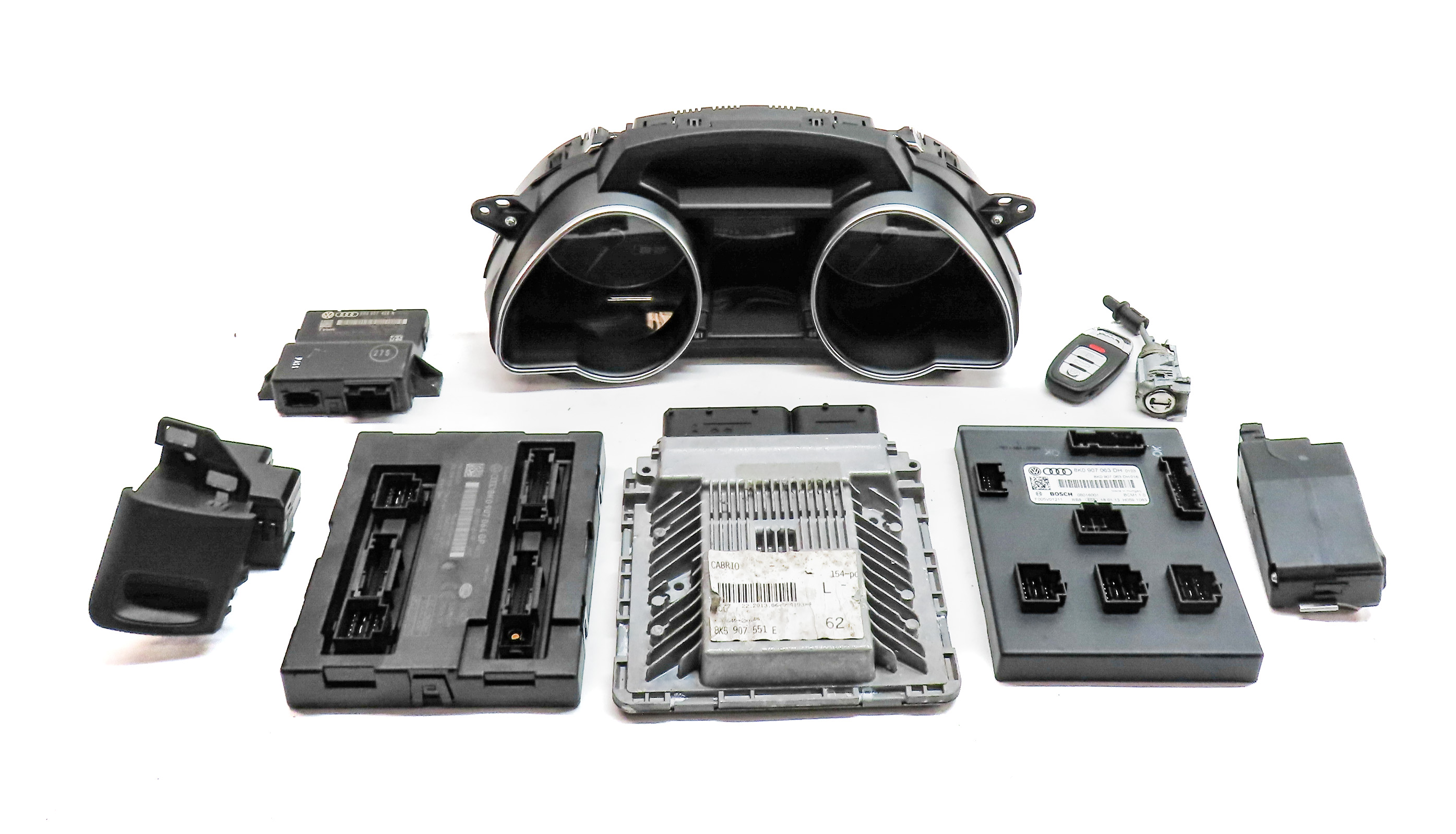 13 AUDI S5 CONV. B8 8T 3.0L CGXC SUPERCHARGED ECM IMMOBILIZER MODULE KEY SET/9 — exact item pictured