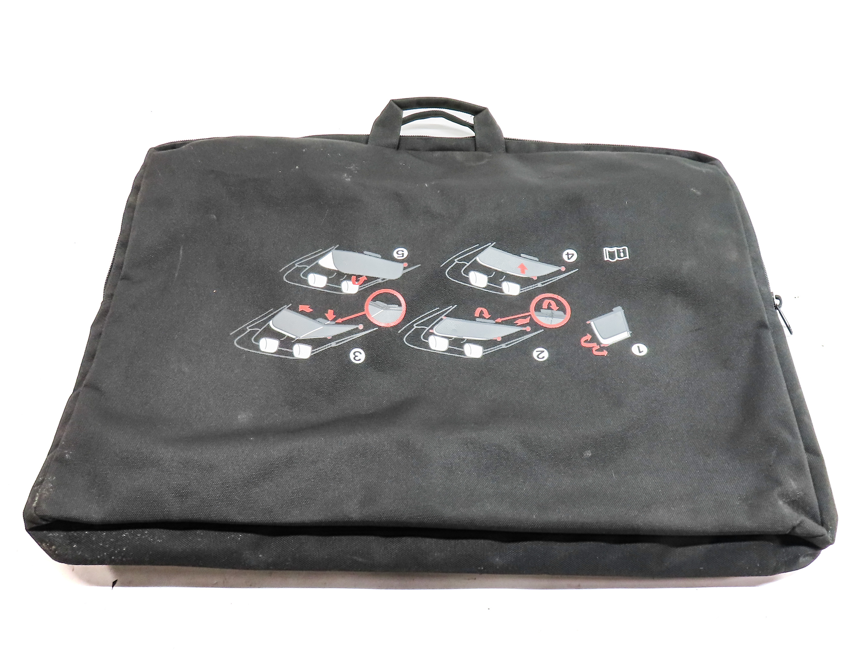 2013 AUDI S5 CONVERTIBLE (B8 8T) REAR WINDSCREEN VENT w/ STORAGE BAG (BLACK) — exact item pictured