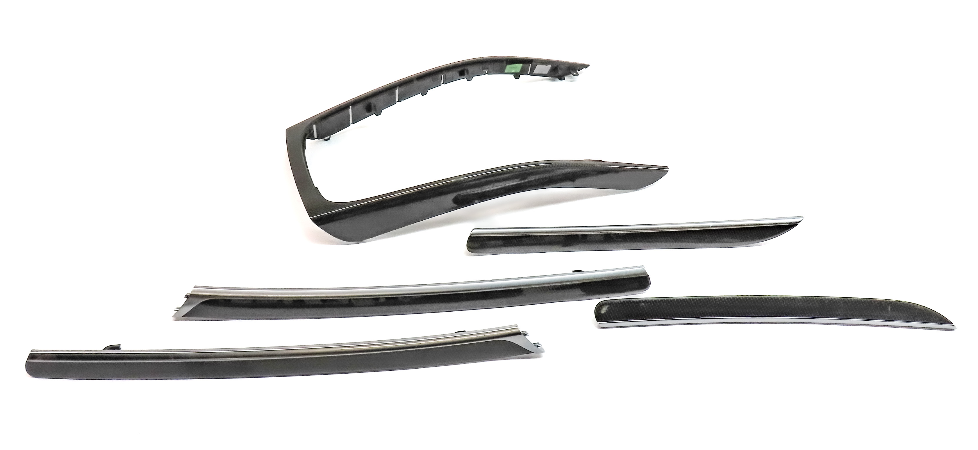 2013 AUDI S5 CONVERTIBLE (B8 8T) DOOR CENTER CONSOLE TRIM SET/5 (Carbon Atlas) — exact item pictured