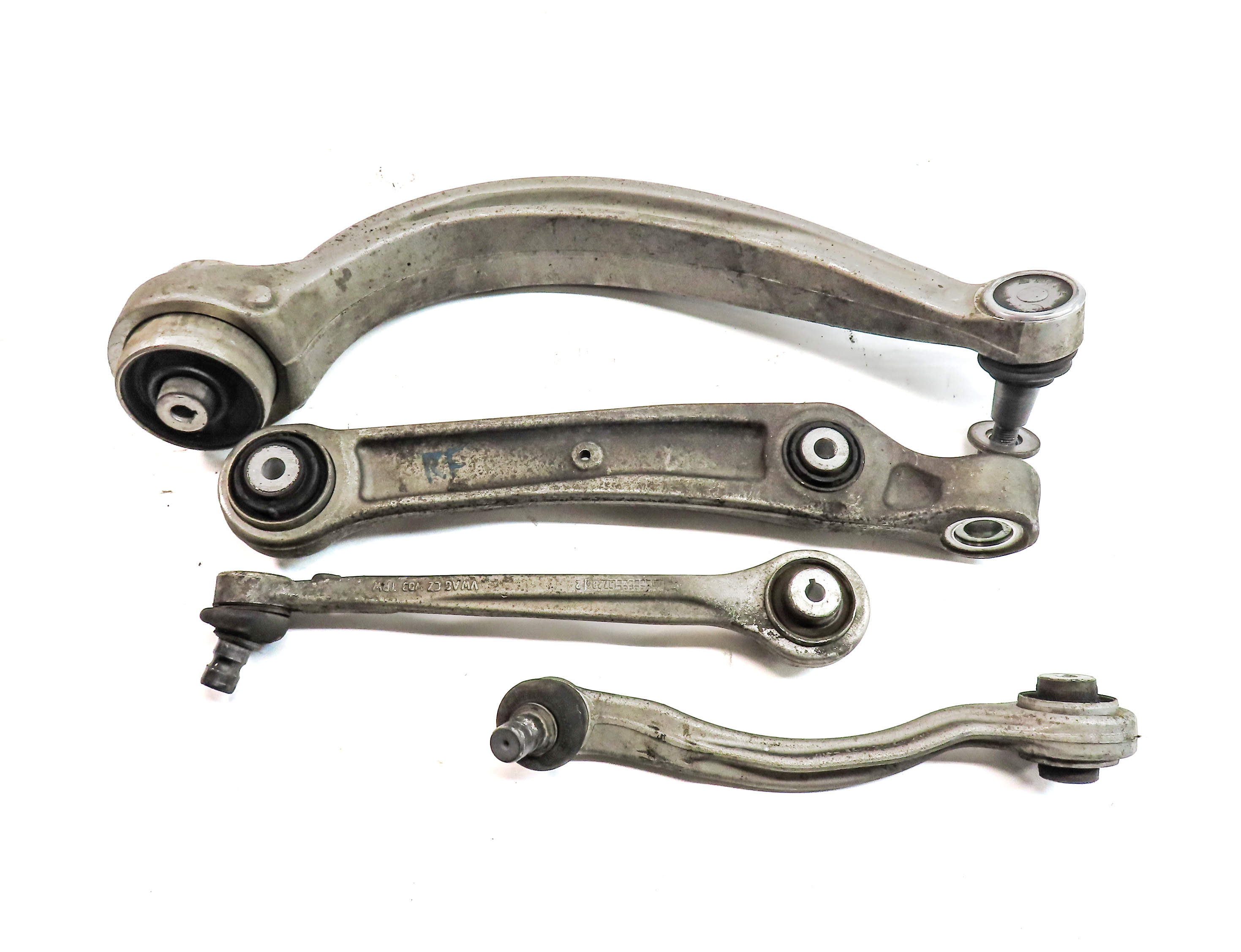 2017-2022 AUDI Q7 (4M) FRONT RIGHT PASSENGER UPPER & LOWER CONTROL ARM SET-4 — exact item pictured
