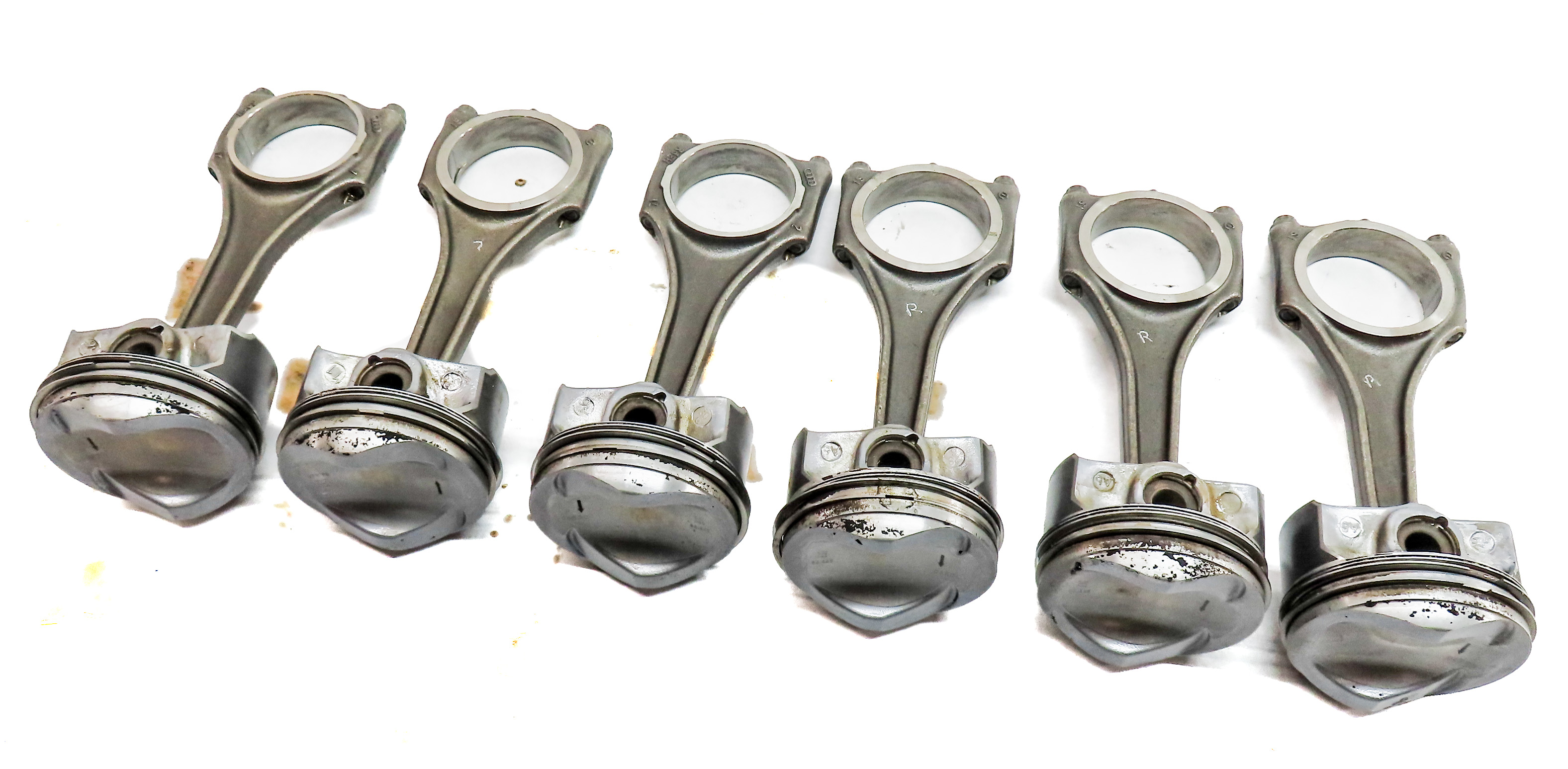 15-19 AUDI A6 A7 A8 Q7 (C7 D4 4H 4M) 3.0L SUPER PISTON & CONNECTING ROD SET 6 — exact item pictured