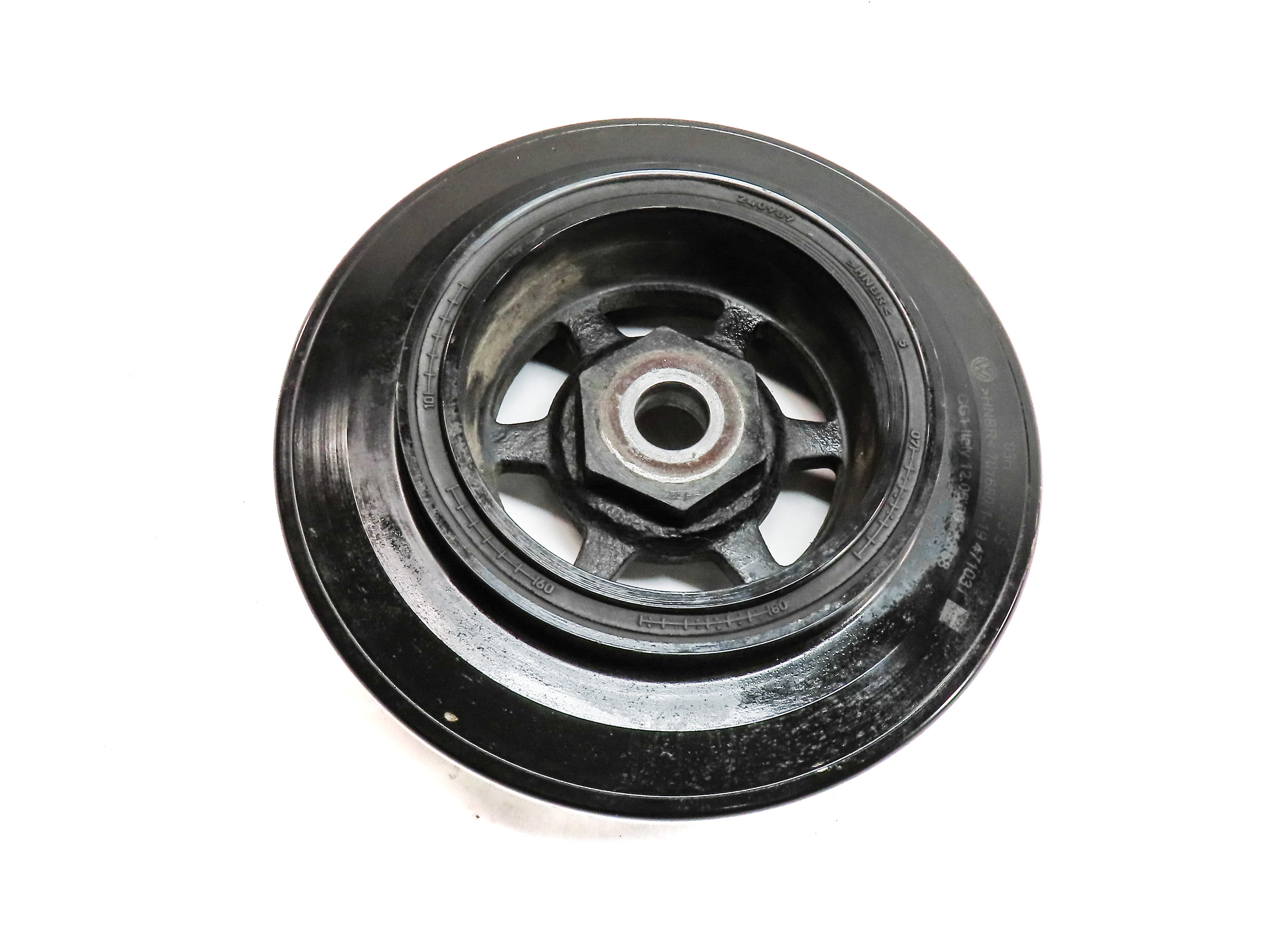 2006-2010 VW/AUDI TOUAREG Q7 (4L) 3.6L VR6 ENGINE HARMONIC BALANCER PULLEY — exact item pictured