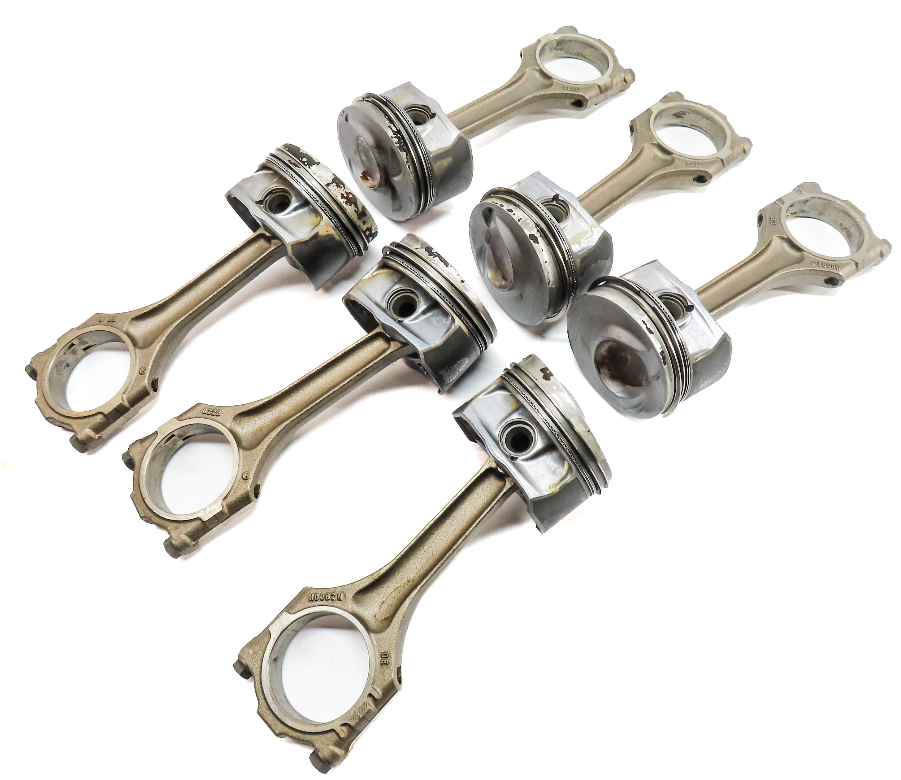 2007 AUDI Q7 4L 3.6L BHK ENGINE VR6 MOTOR PISTON w/ CONNECTING ROD SET/6 — exact item pictured