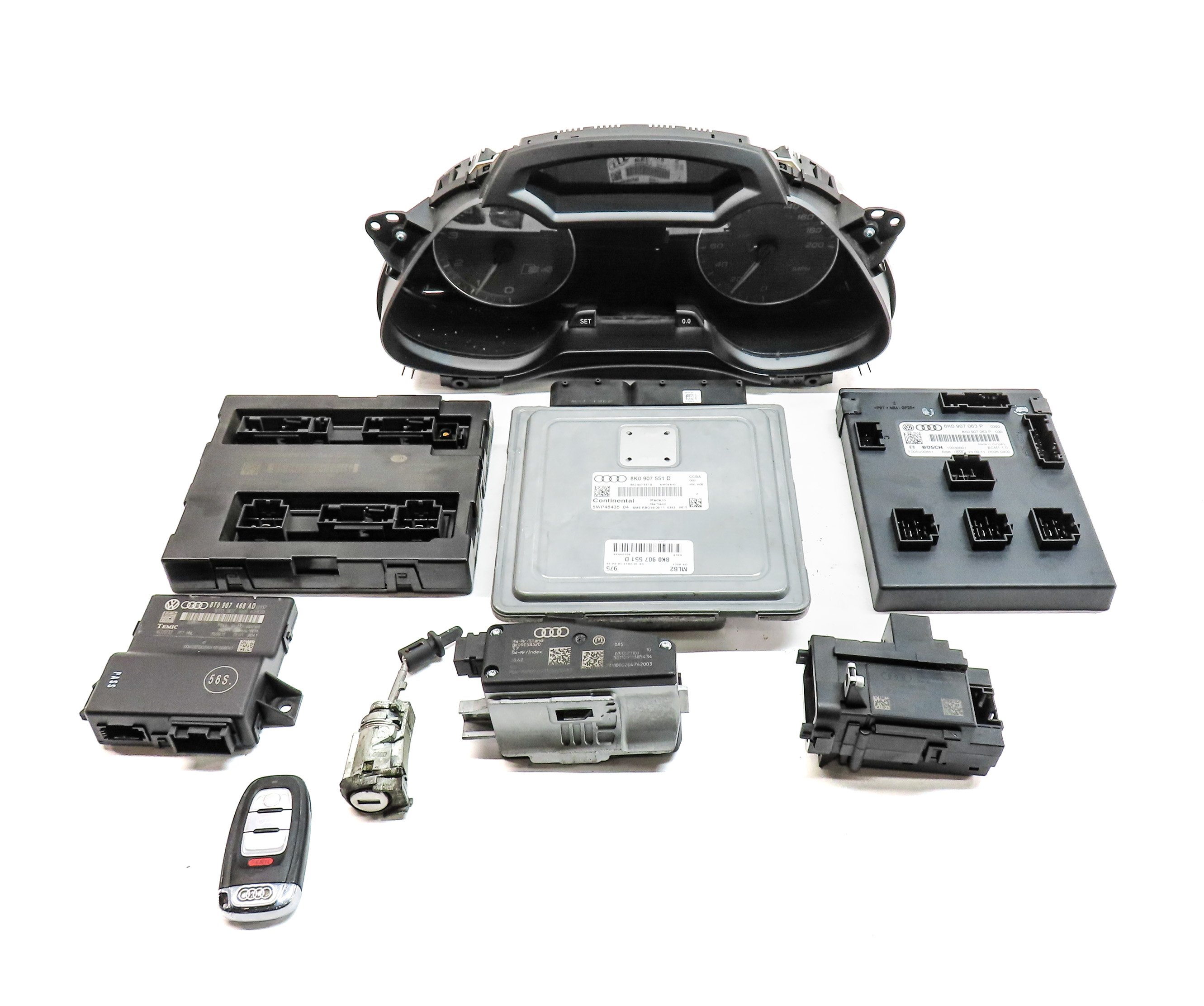 12 AUDI S4 S5 B8 8K 3.0 SUPER CCBA SPEEDOMETER IGNITION IMMOBILIZER MODULE SET/9 — exact item pictured