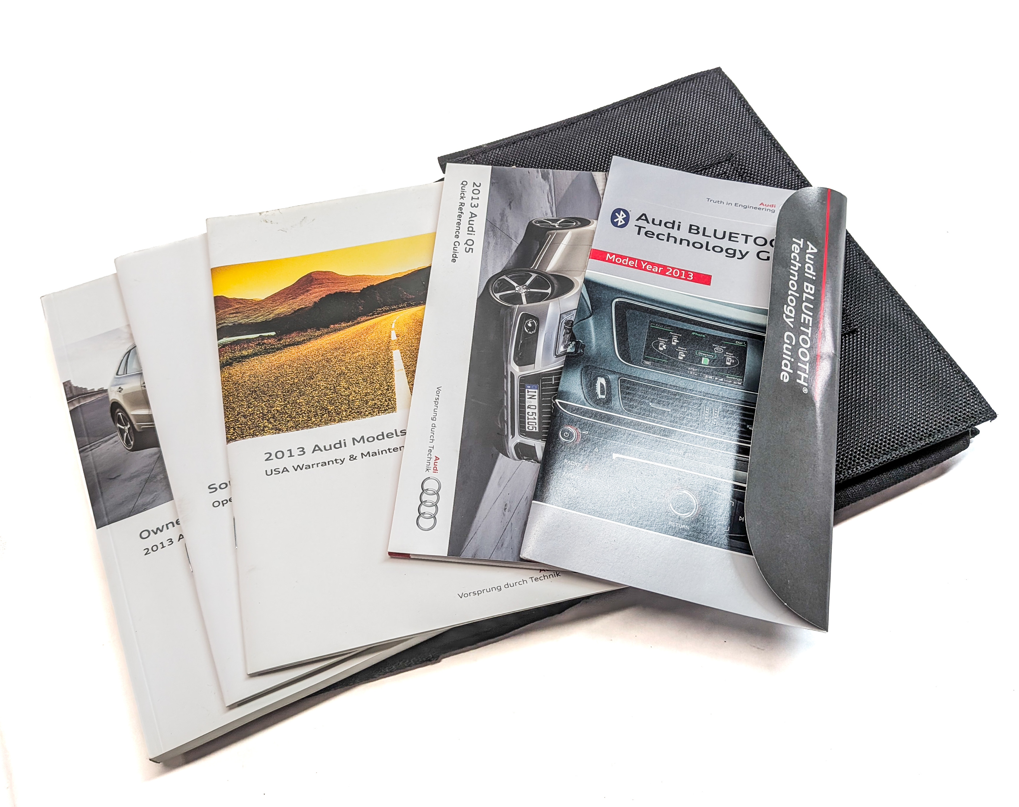2013 AUDI Q5 (B8 8R) 2.0L (CPMA) ENGINE OWNER'S MANUAL BOOKLET SET/6 w/CASE — exact item pictured