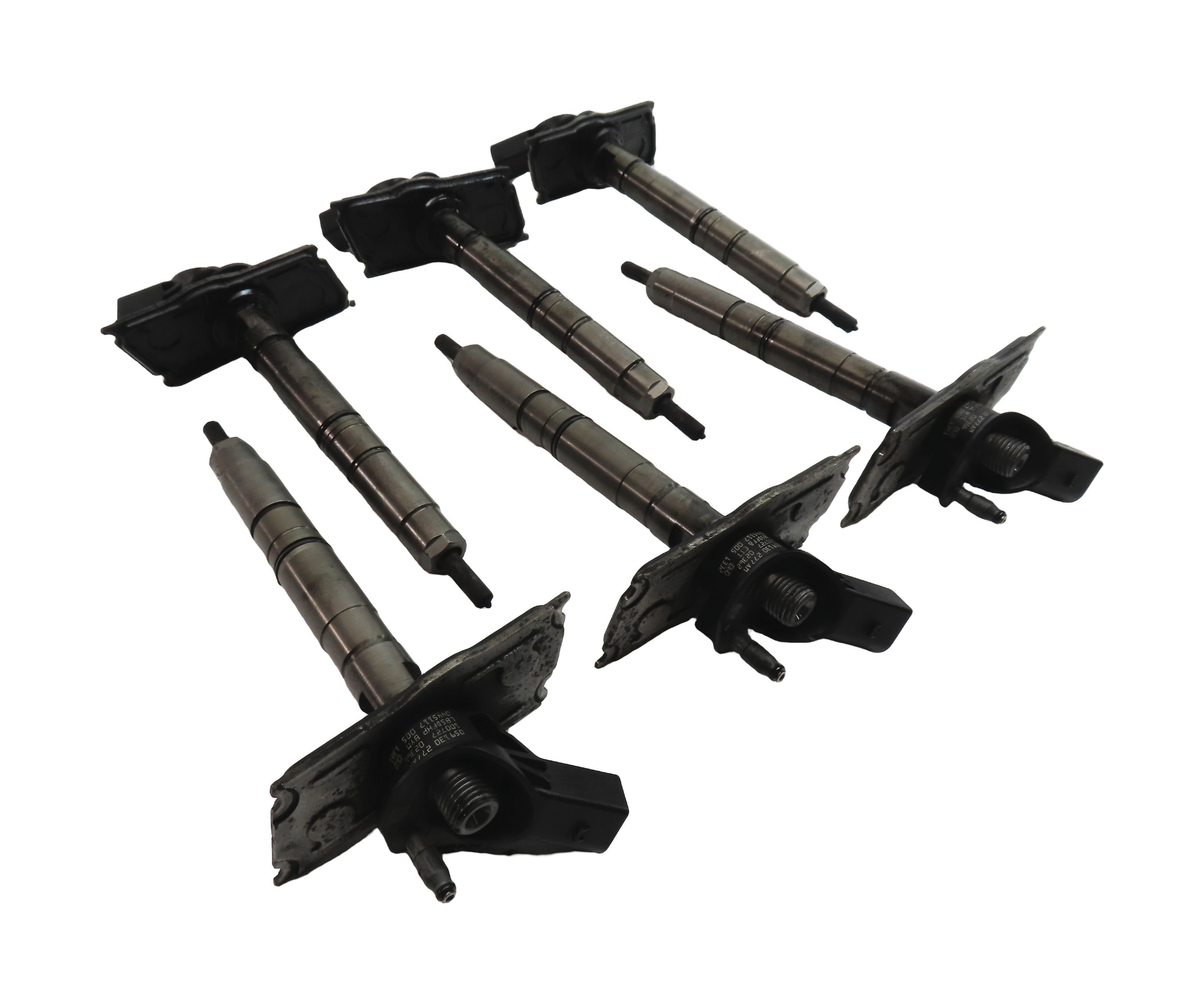2010-2012 AUDI Q7 (4L) 3.0L TDI DIESEL ENGINE FUEL INJECTOR SET 6 — exact item pictured
