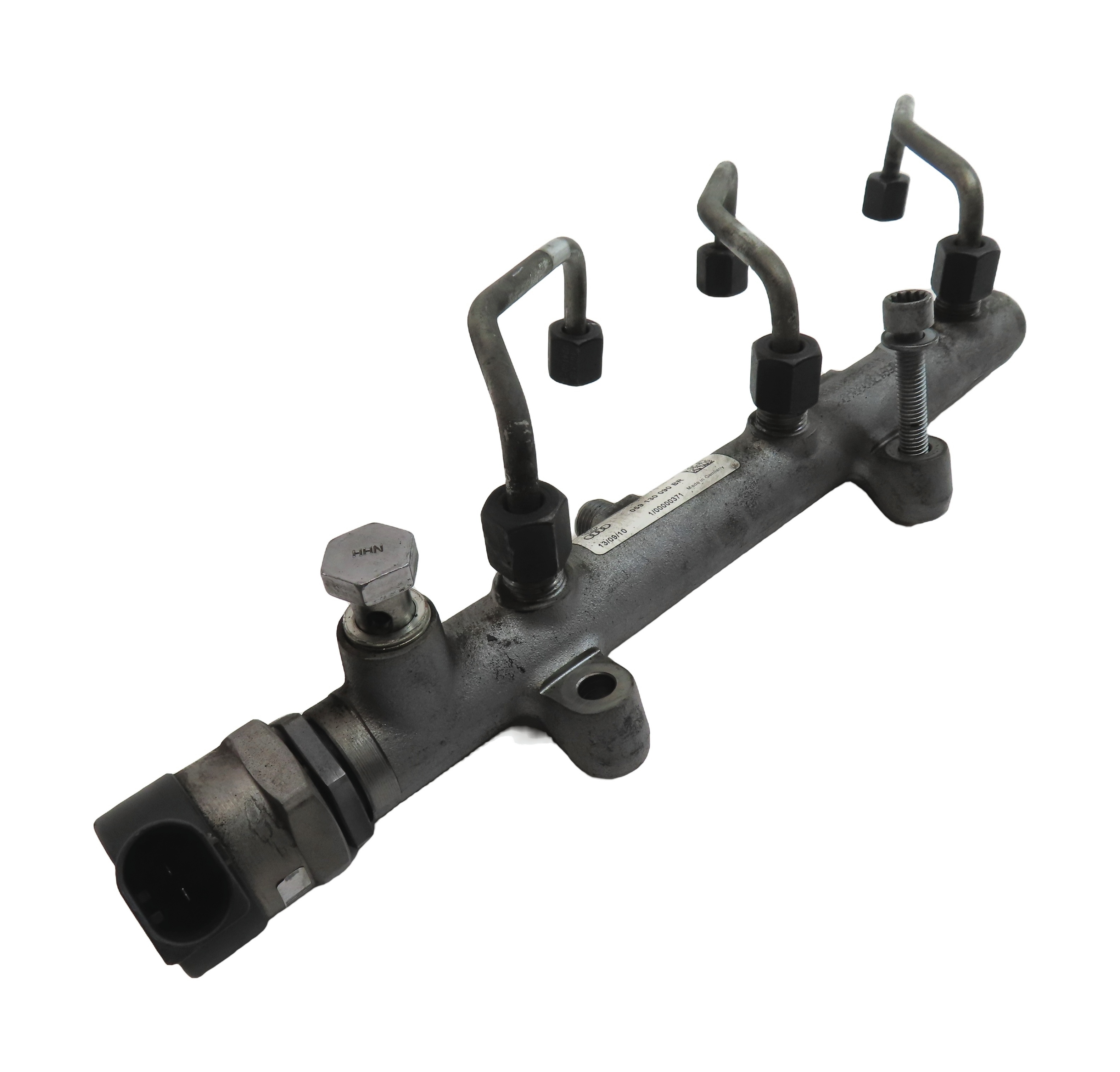 2011 AUDI Q7 (4L) 3.0L DIESEL (CATA) RIGHT ENGINE FUEL INJECTOR RAIL w/ LINES — exact item pictured
