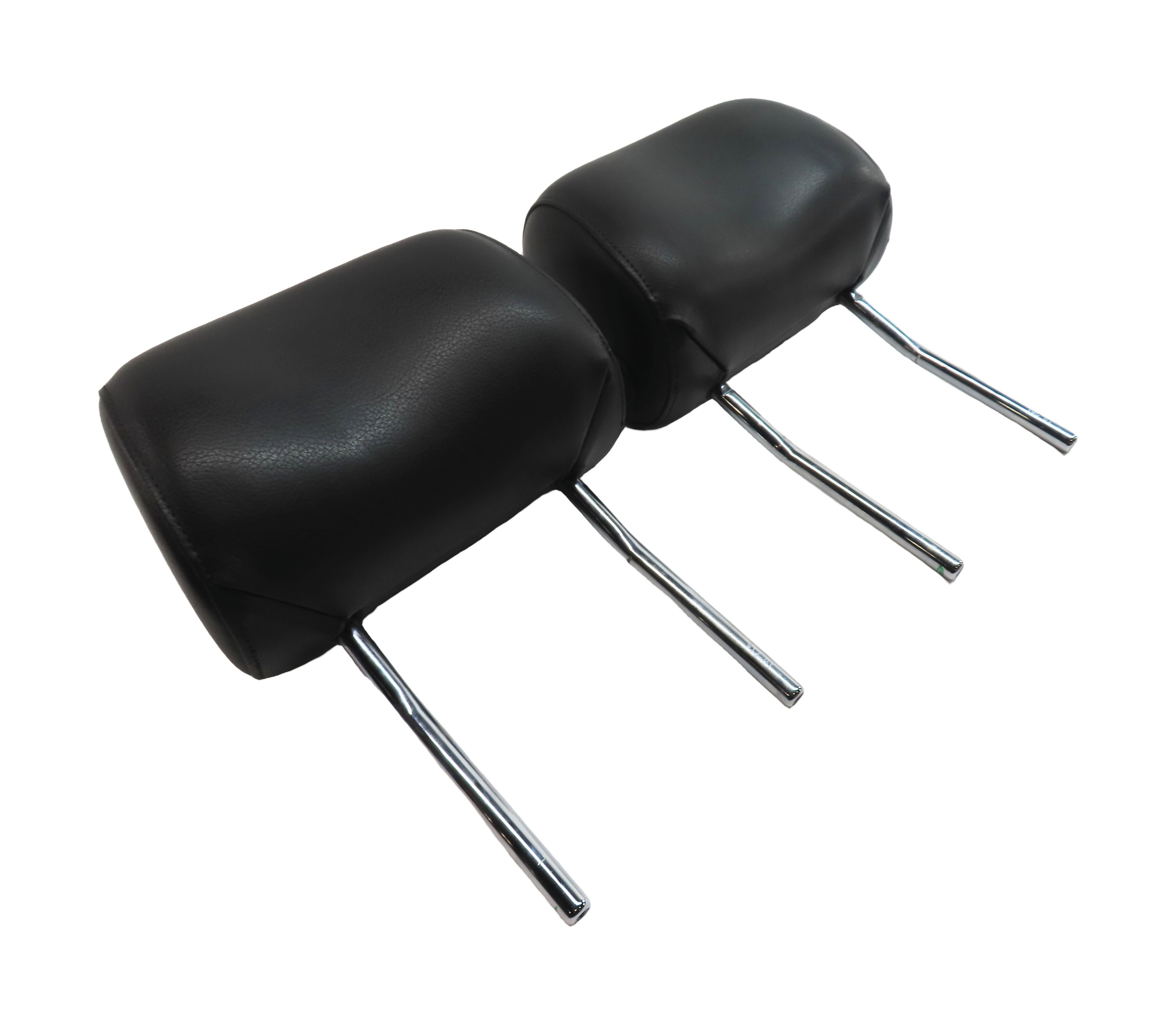 08-15 AUDI A3 A6 Q7 S6 (8P C7 4L) FRONT LEFT & RIGHT SEAT HEADREST SET-2 (Black) — exact item pictured