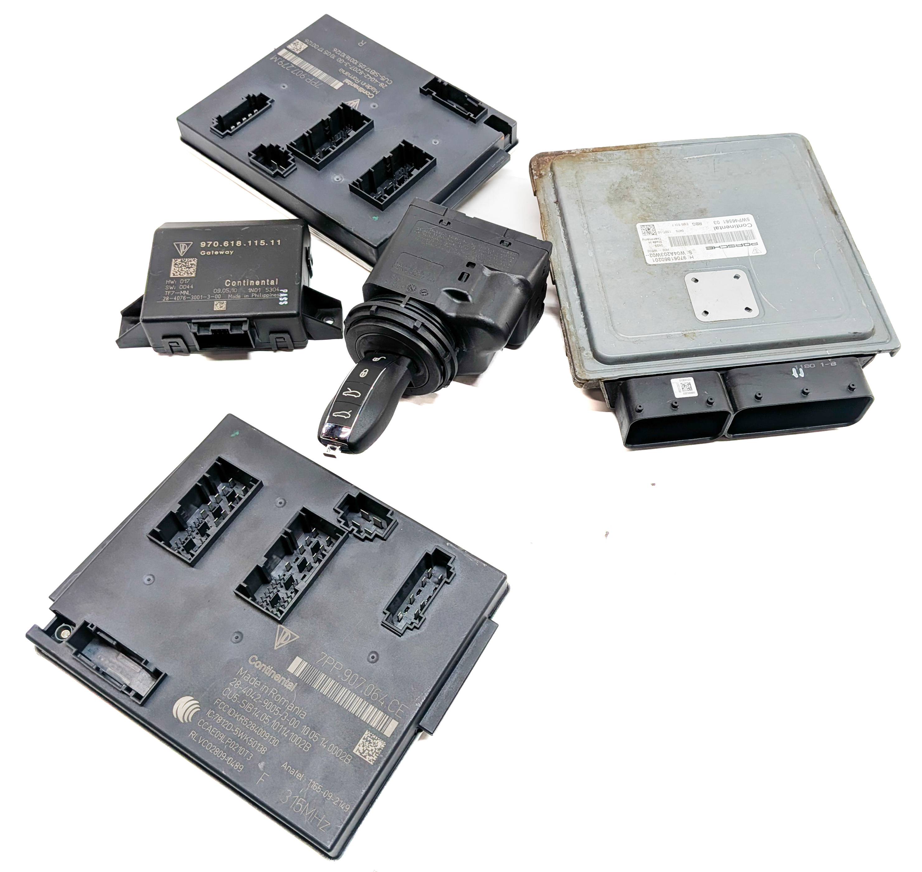 2011 PORSCHE PANAMERA (970) 3.6L (M46.20) ECM BCM IMMOBILIZER MODULE KEY SET/6 — exact item pictured