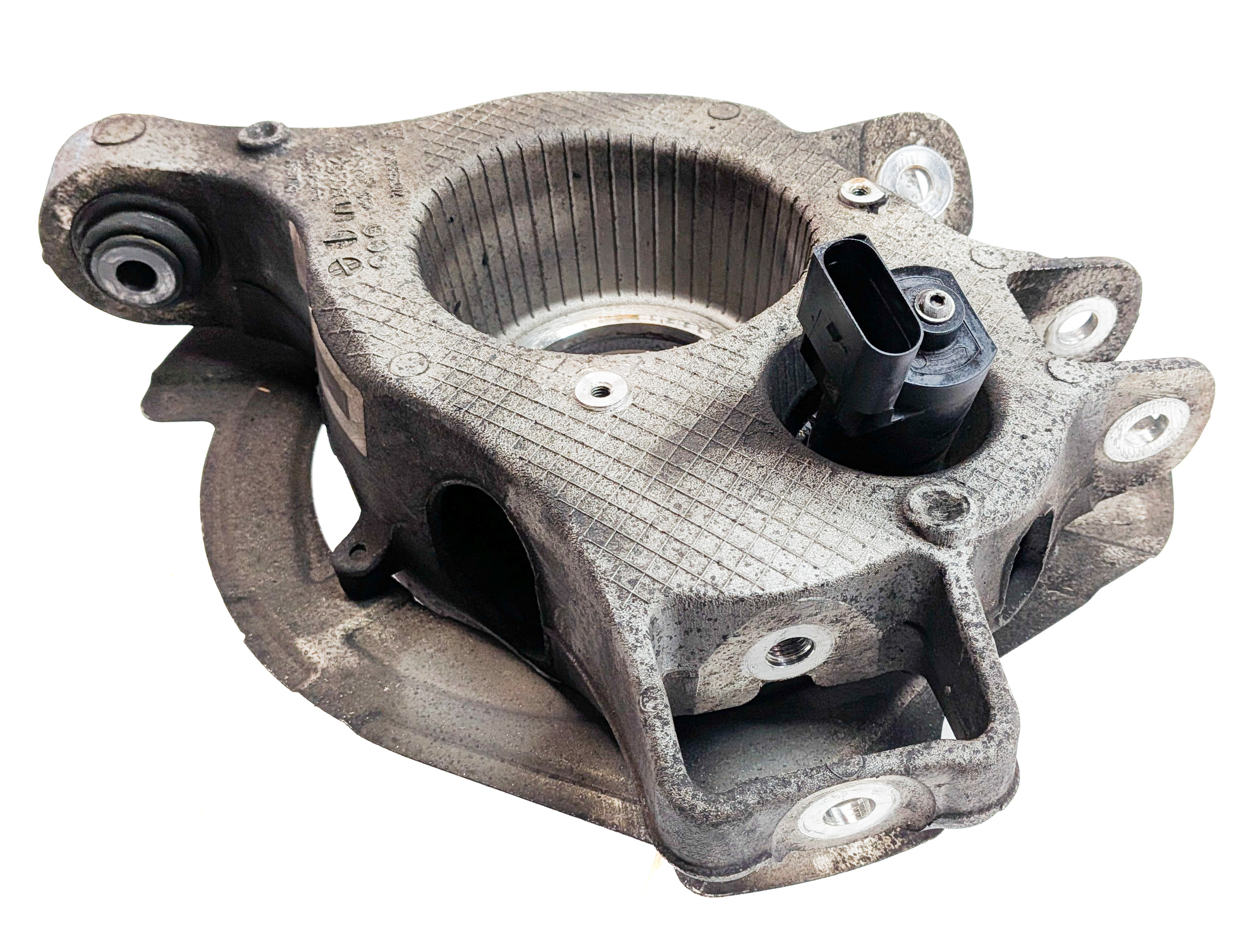 10-13 PORSCHE PANAMERA 970 G1 REAR LEFT SPINDLE KNUCKLE HUB STUB w/PARKING BRAKE — exact item pictured